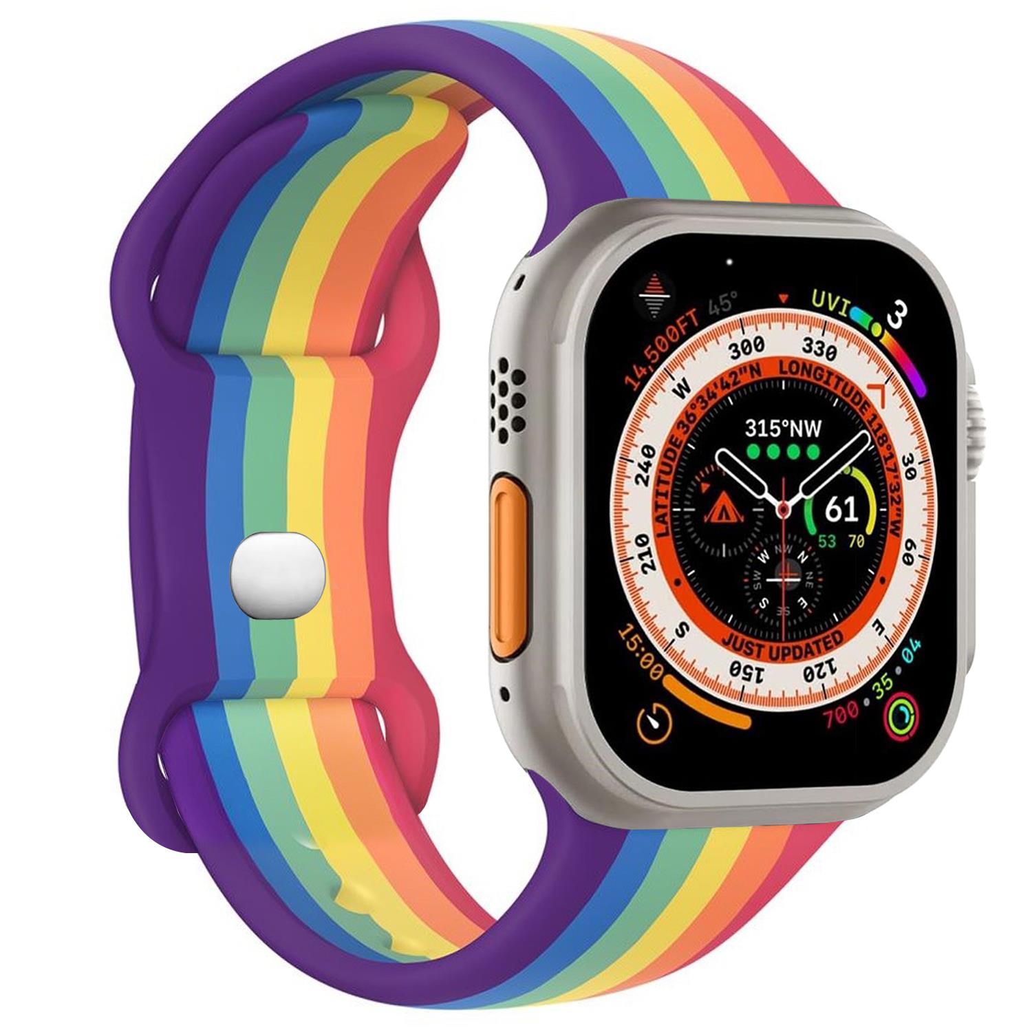 Microsonic Apple Watch SE 2022 44mm Kordon ActiveFlex Wristband Pride Edition