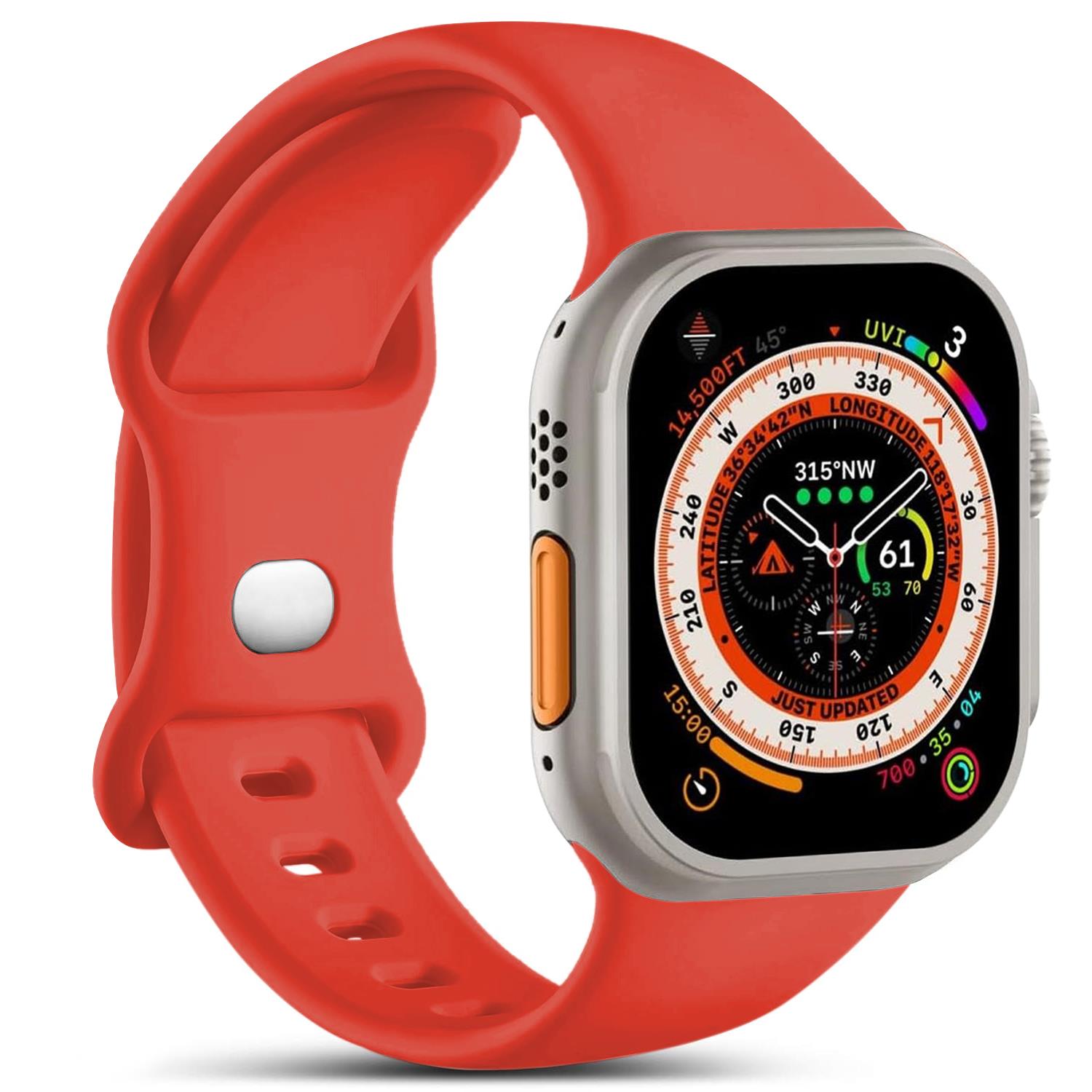 Microsonic Apple Watch SE 40mm Kordon ActiveFlex Wristband Kırmızı