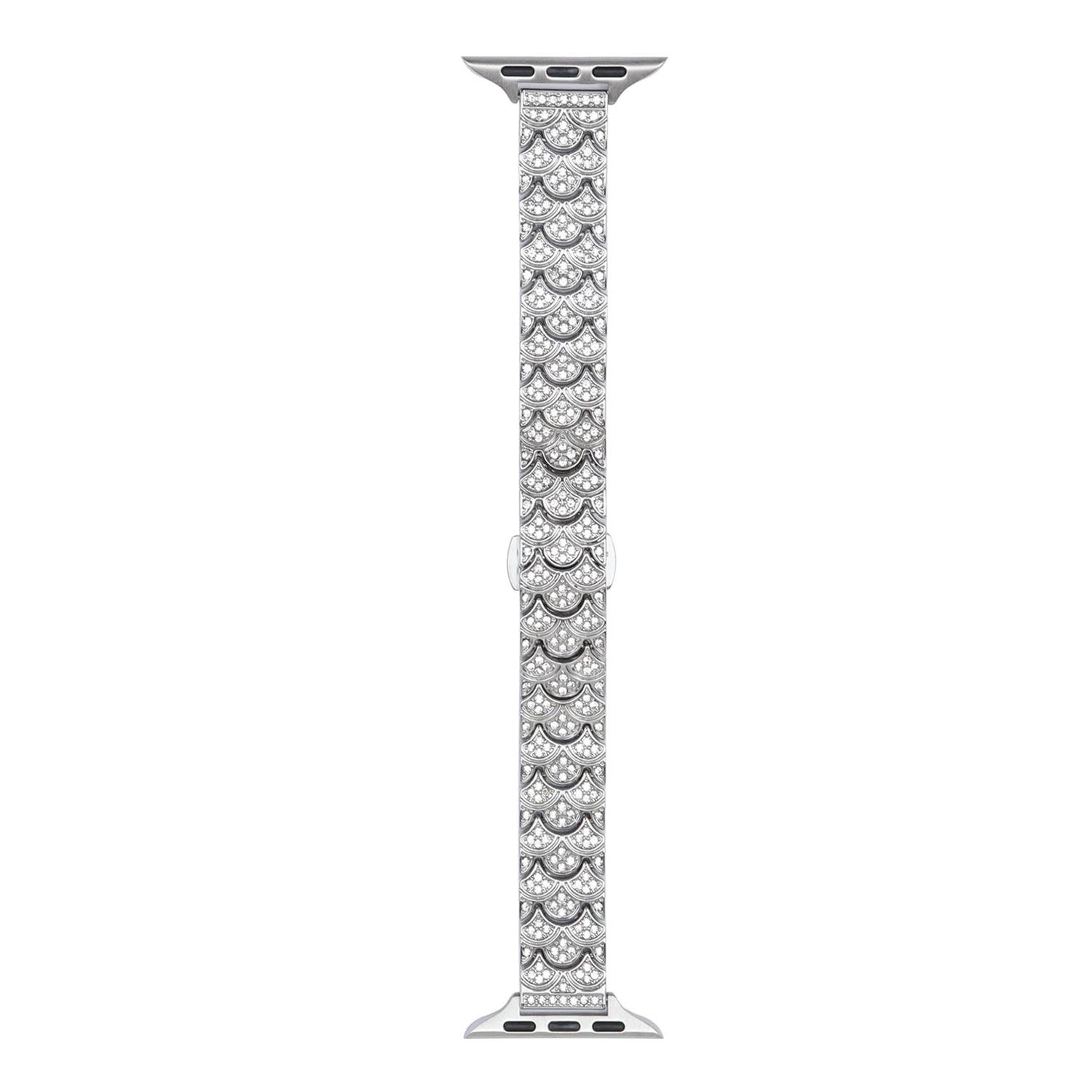 Microsonic Apple Watch Series 12 46mm Kordon Metal Fish Tail Style Gümüş