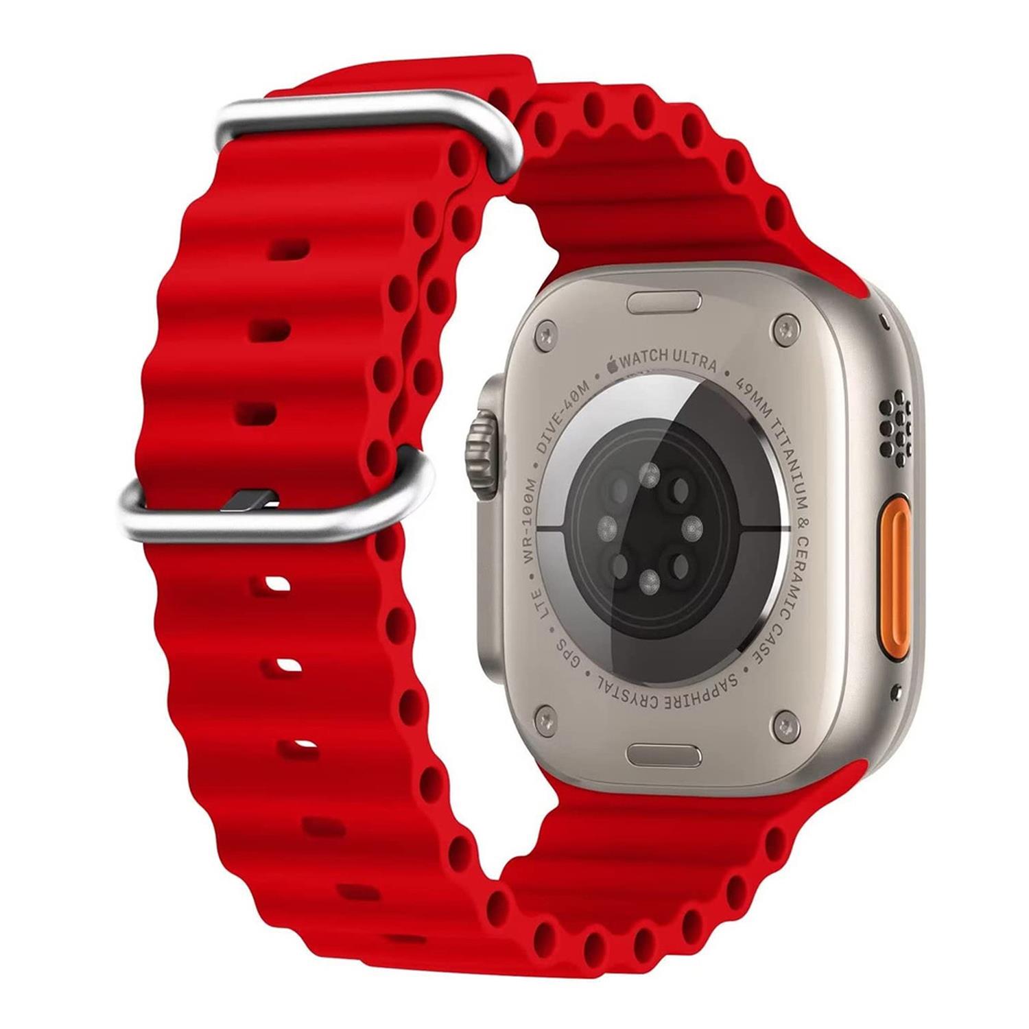 Microsonic Apple Watch Ultra 2 Kordon Ocean Band Kırmızı