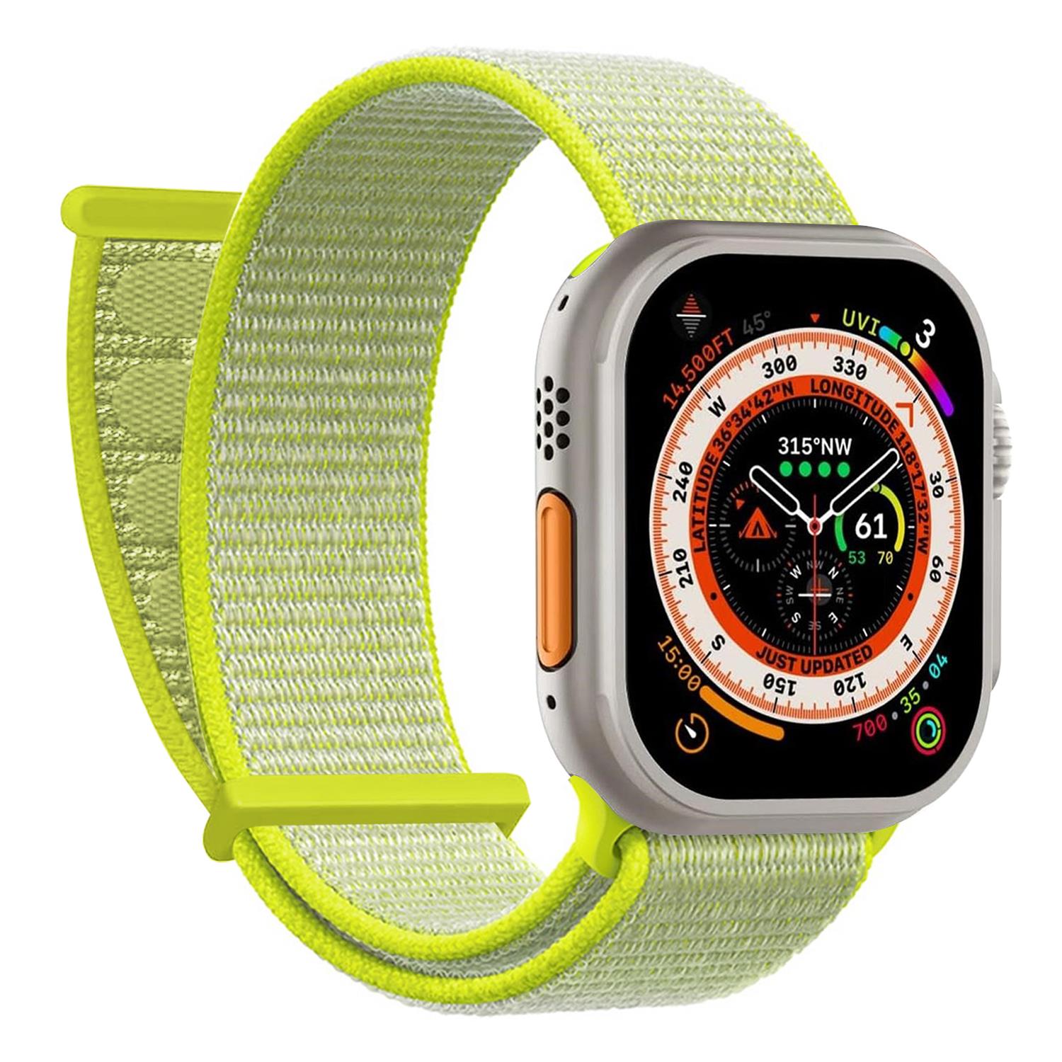 Microsonic Apple Watch SE 44mm Hasırlı Kordon Woven Sarı