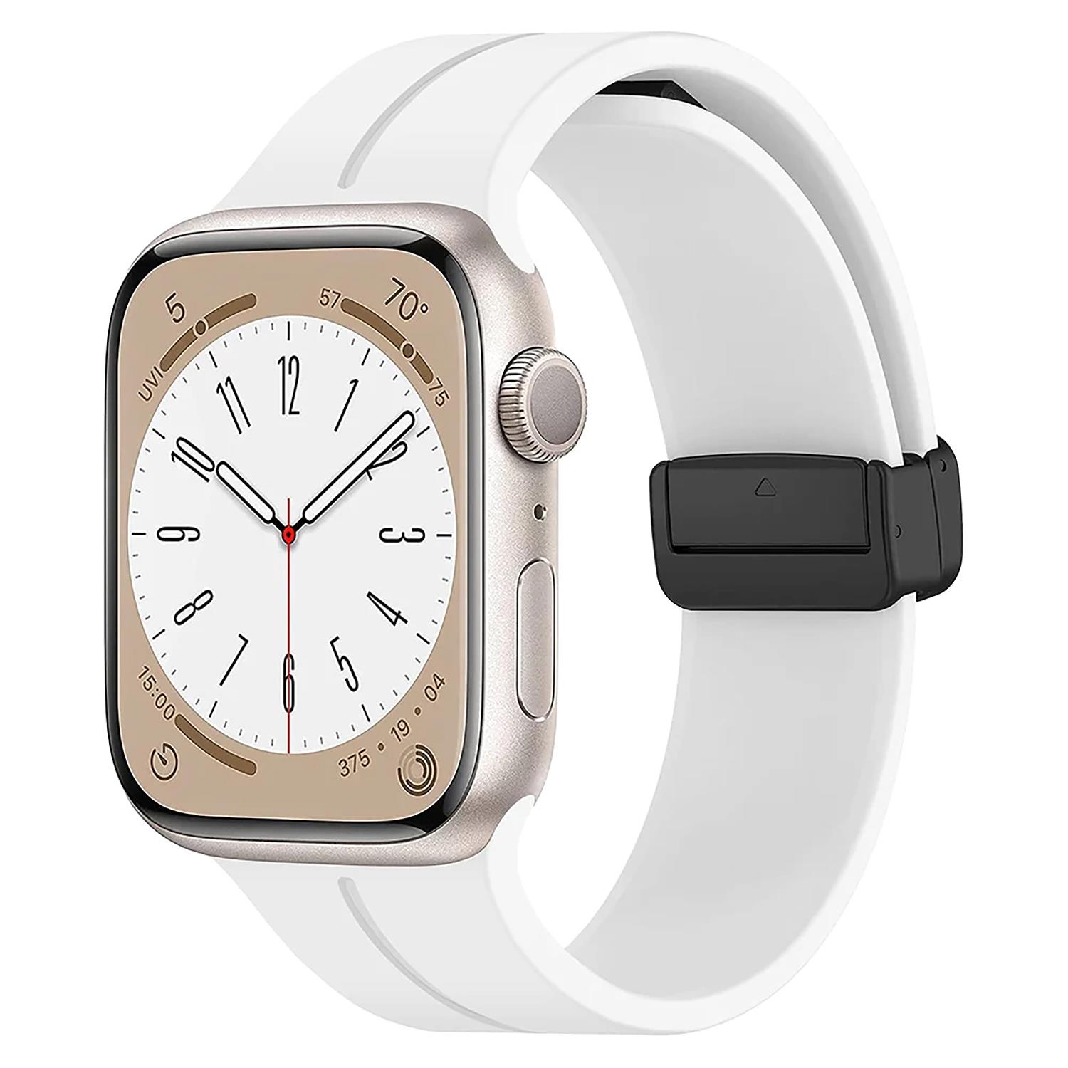 Microsonic Apple Watch Ultra 2 Kordon Ribbon Line Beyaz