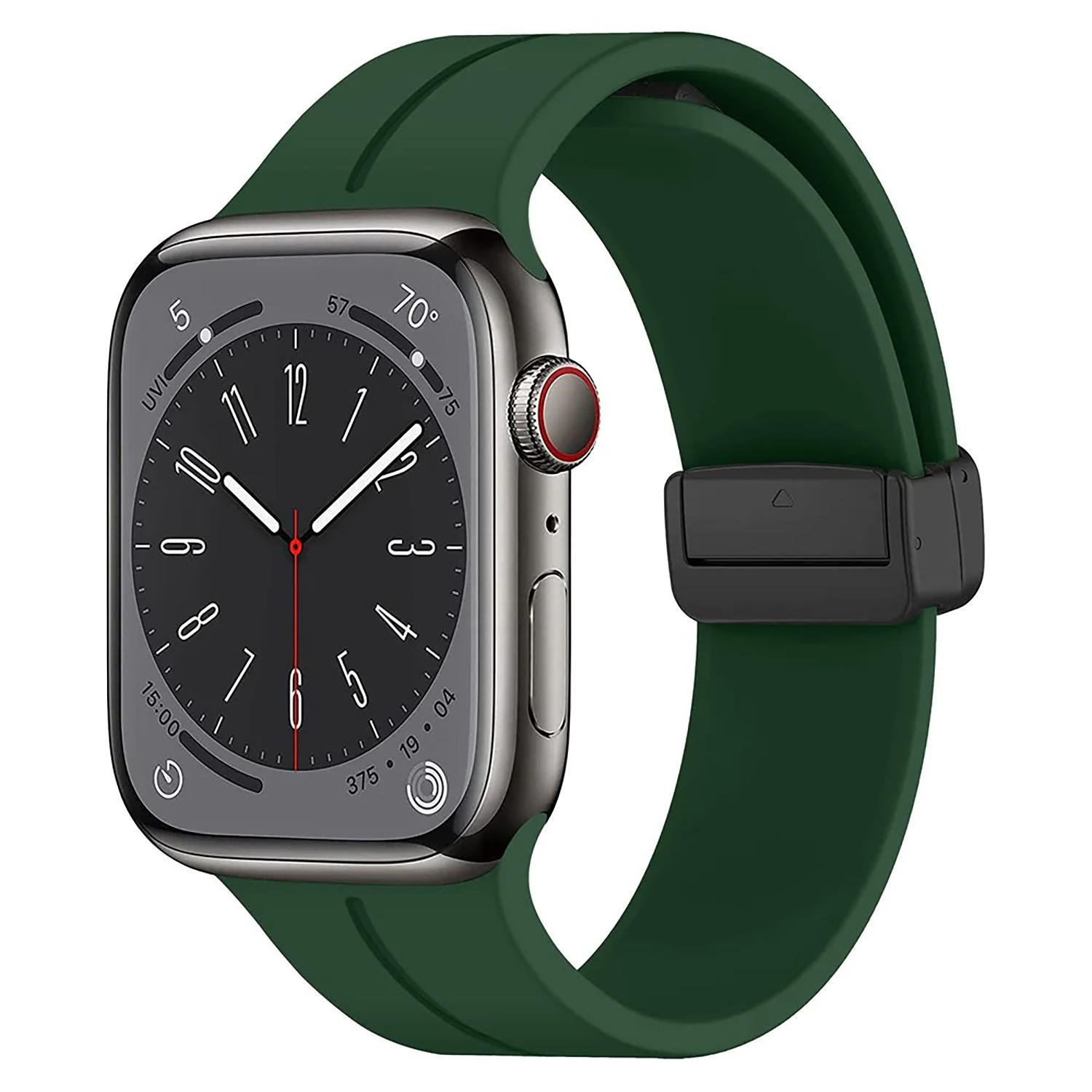 Microsonic Apple Watch Ultra 2 Kordon Ribbon Line Koyu Yeşil