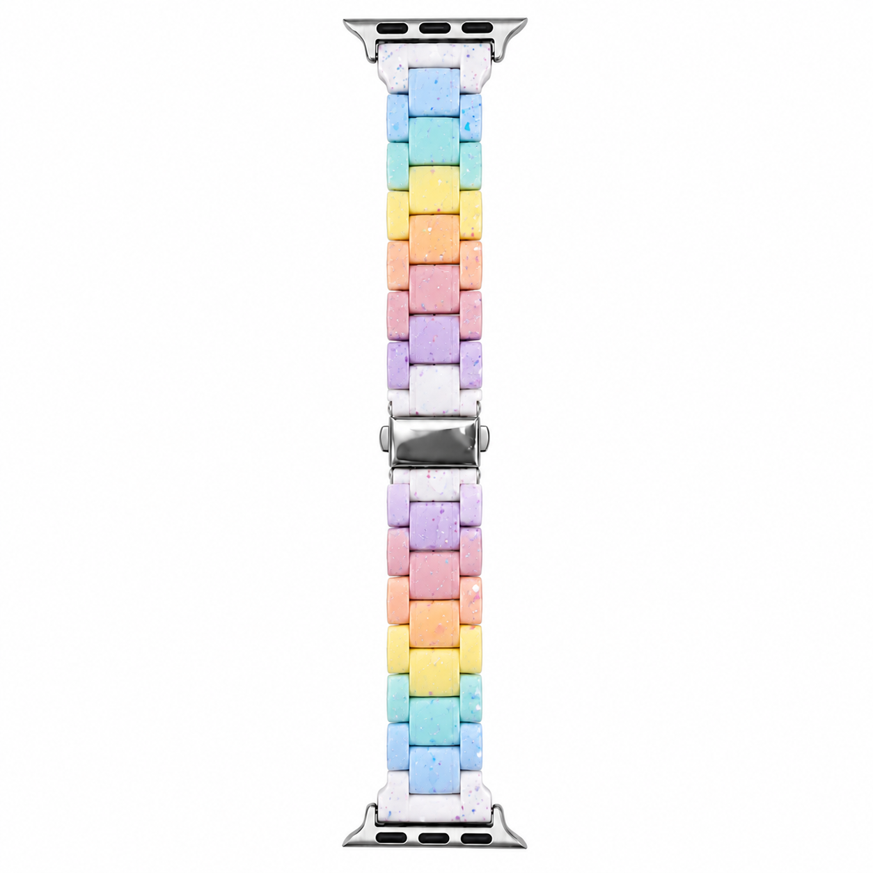 Microsonic Apple Watch Series 11 42mm Flame Metal Stainless Kordon Gökkuşağı