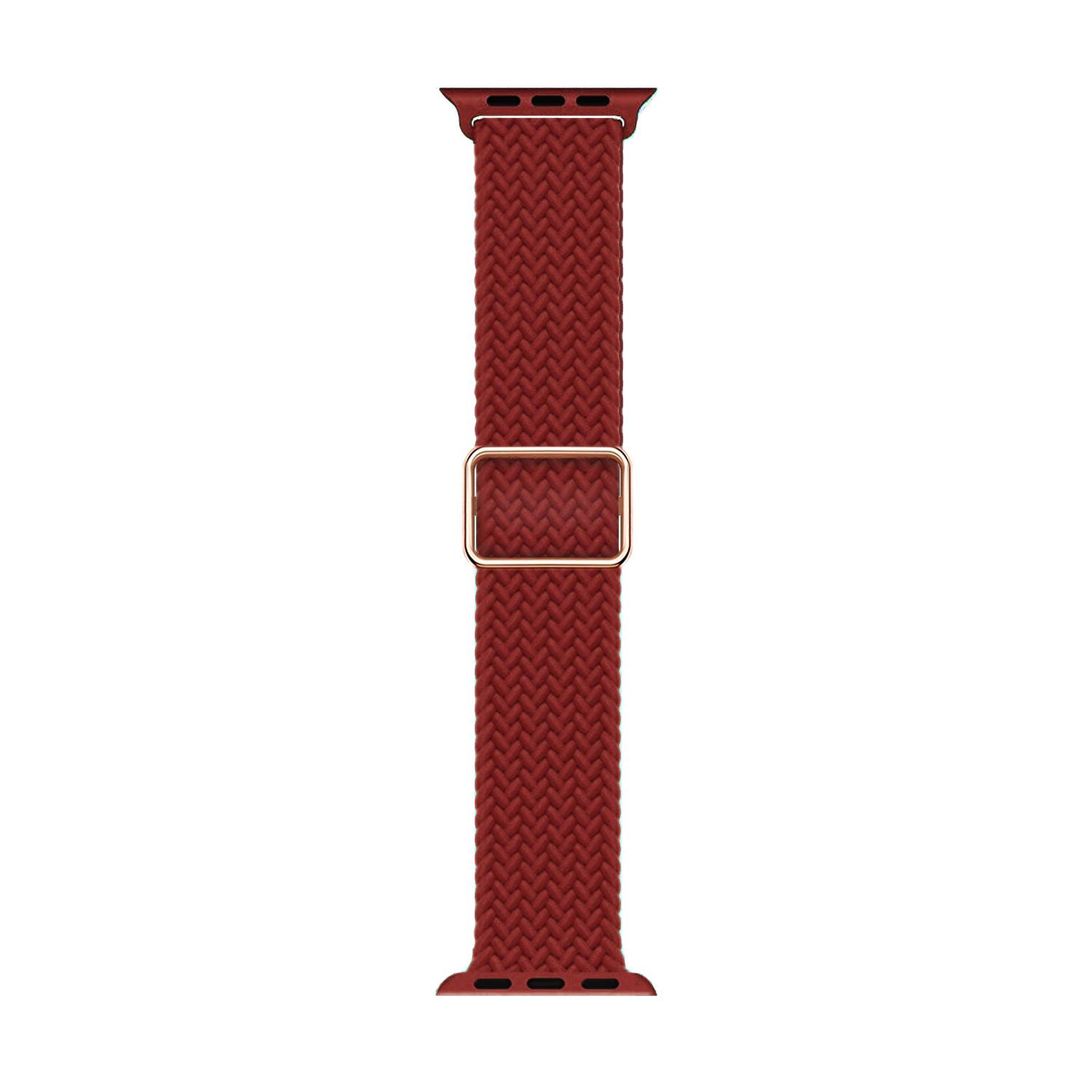 Microsonic Apple Watch Series 9 41mm Kordon Braided Loop Band Kırmızı