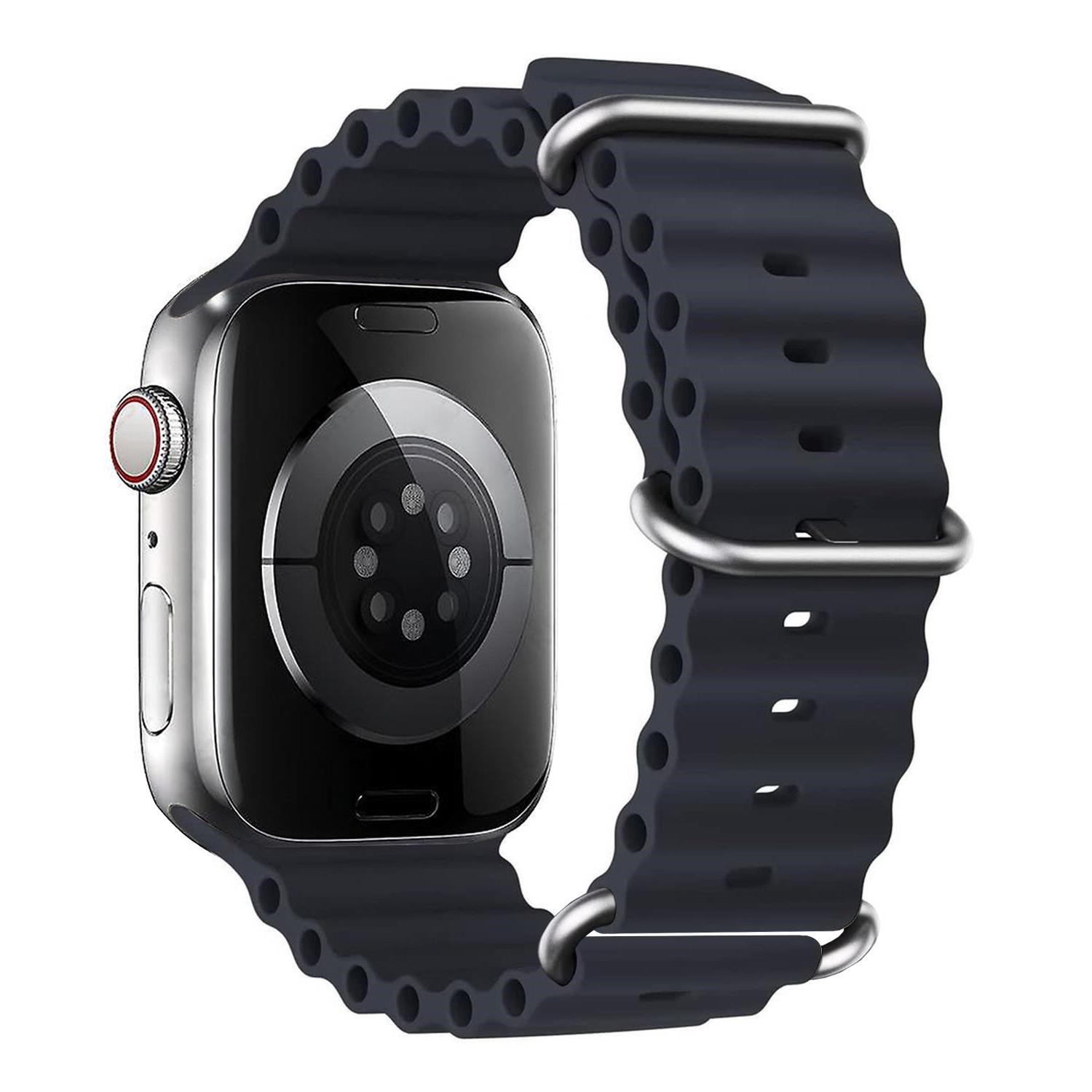 Microsonic Apple Watch Series 6 40mm Kordon Aqua Belt Lacivert