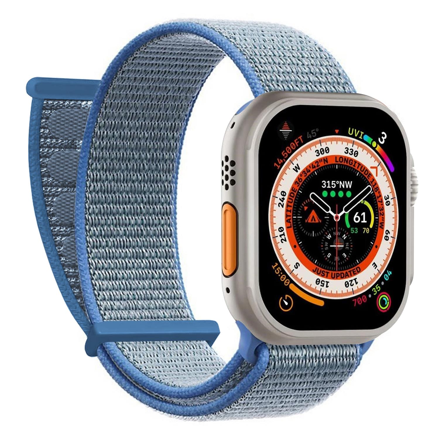 Microsonic Apple Watch Ultra 2 Hasırlı Kordon Woven Mavi