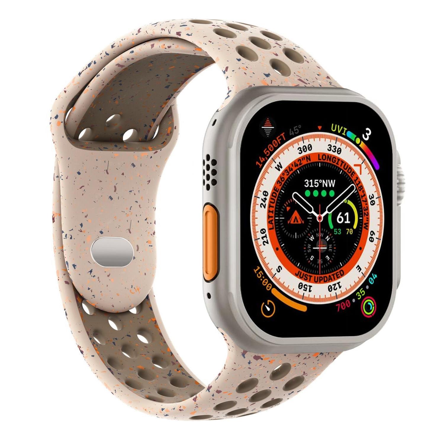 Microsonic Apple Watch Ultra 2 Kordon Flame Circle Bej