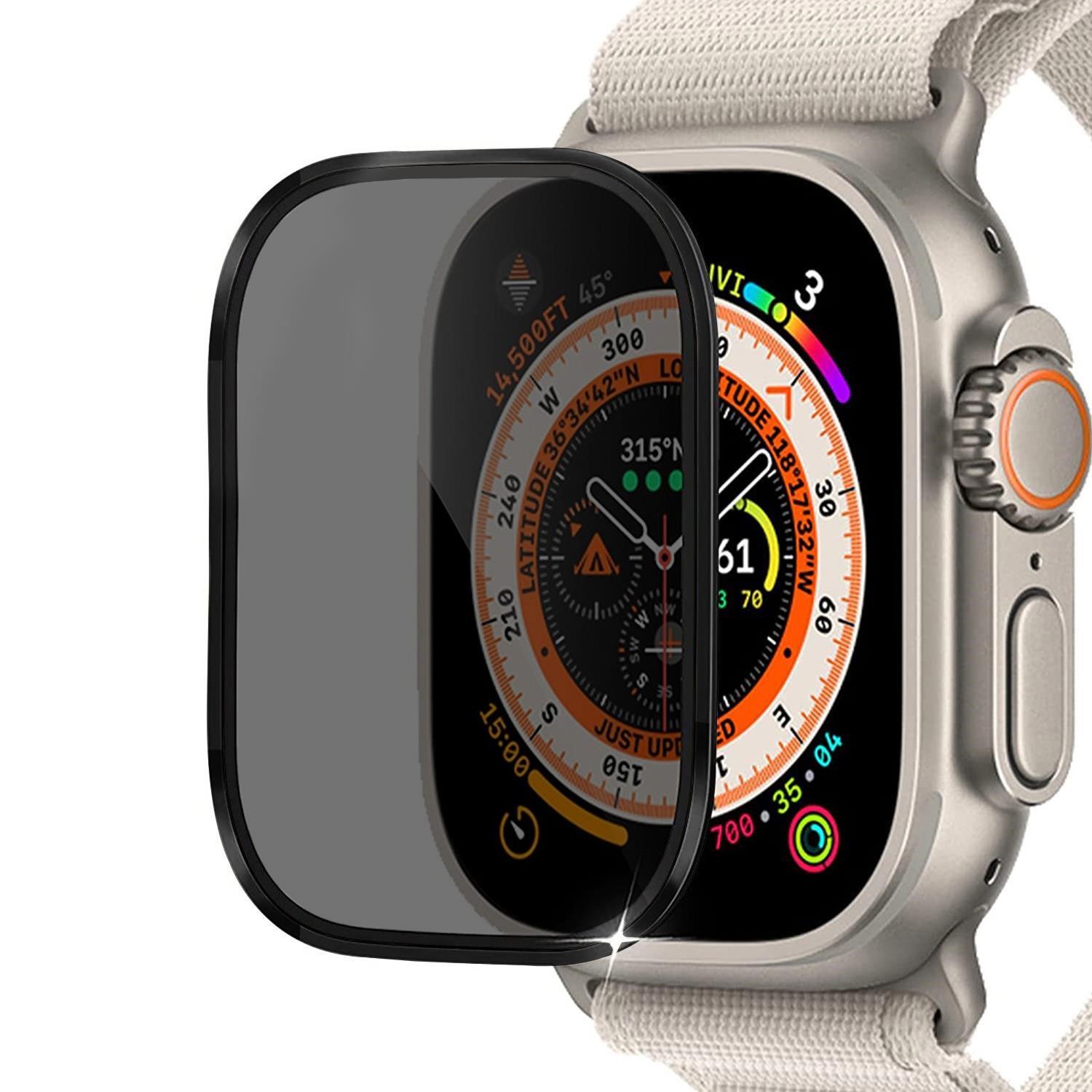 Microsonic Apple Watch Ultra 2 Gizlilik Filtreli Cam Ekran Koruyucu Siyah