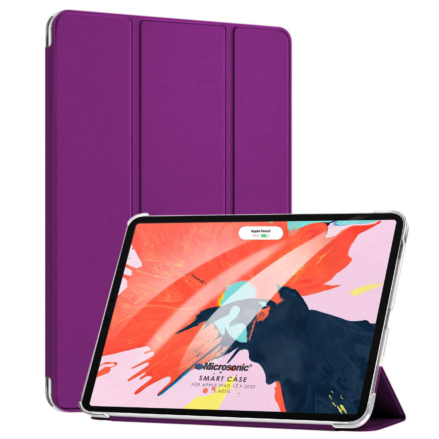 Microsonic Apple iPad Pro 12 9 2021 5 Nesil Kılıf A2378-A2461-A2379-A2462 Slim Translucent Back Smart Cover Mor
