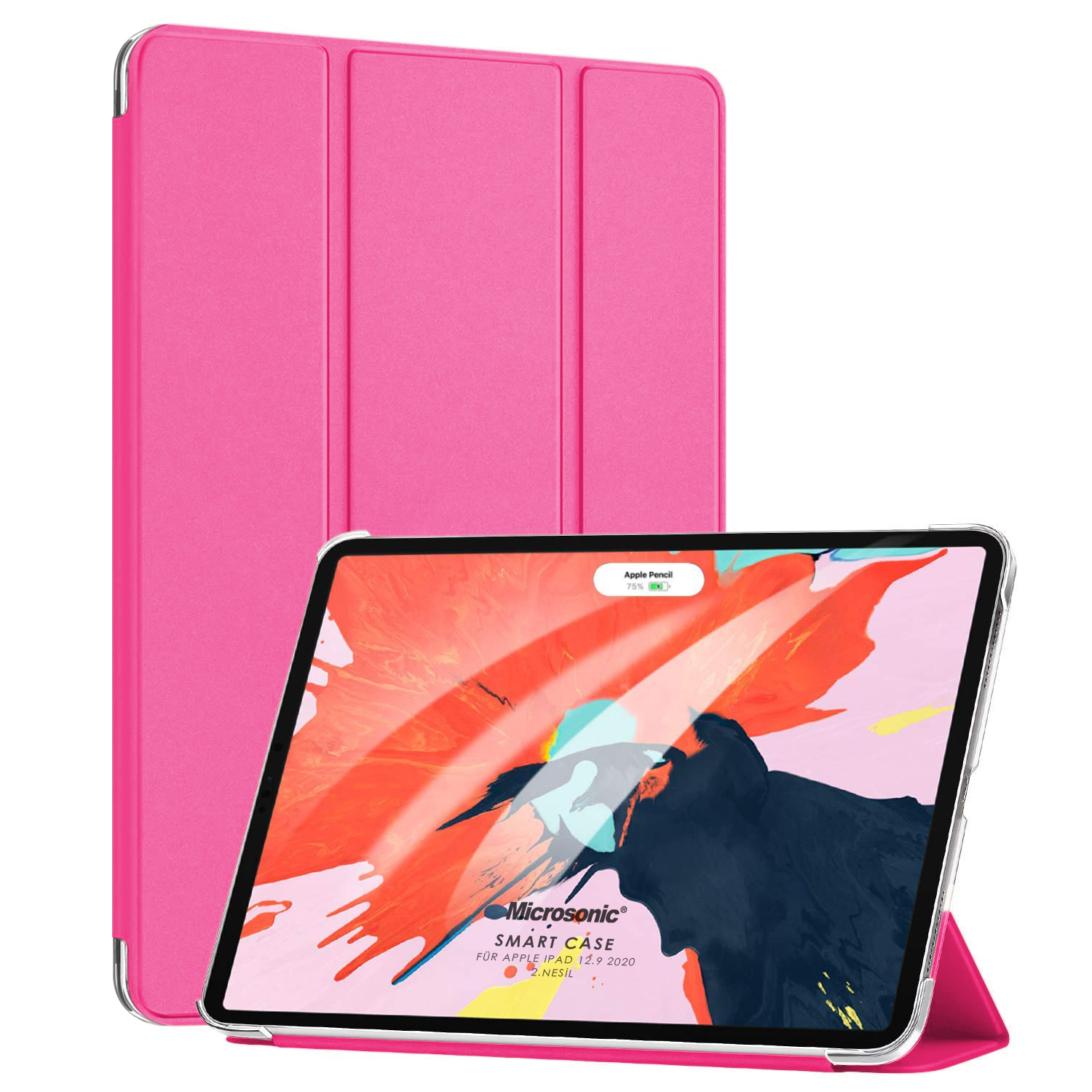 Microsonic Apple iPad Pro 12 9 2021 5 Nesil Kılıf A2378-A2461-A2379-A2462 Slim Translucent Back Smart Cover Pembe
