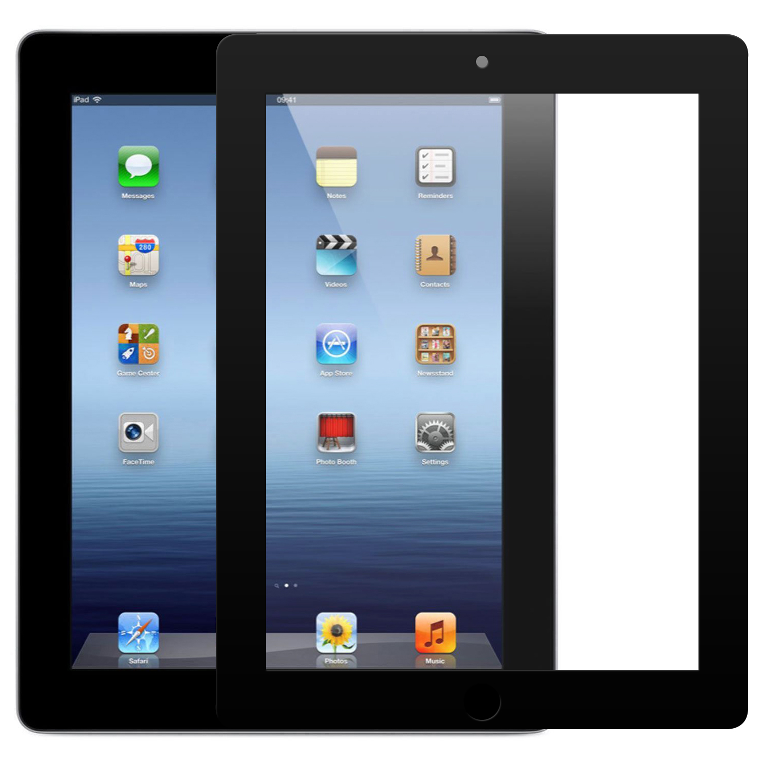Microsonic Apple iPad 2 3 4 Tam Kaplayan Temperli Cam Ekran Koruyucu Siyah