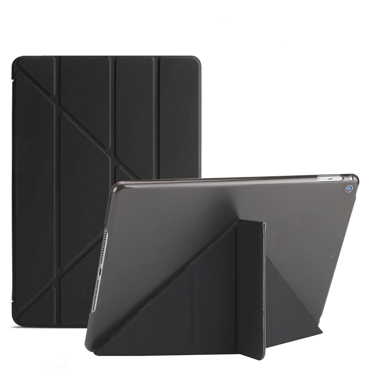 Microsonic Apple iPad 9 7 2018 A1893-A1954 Folding Origami Design Kılıf Siyah