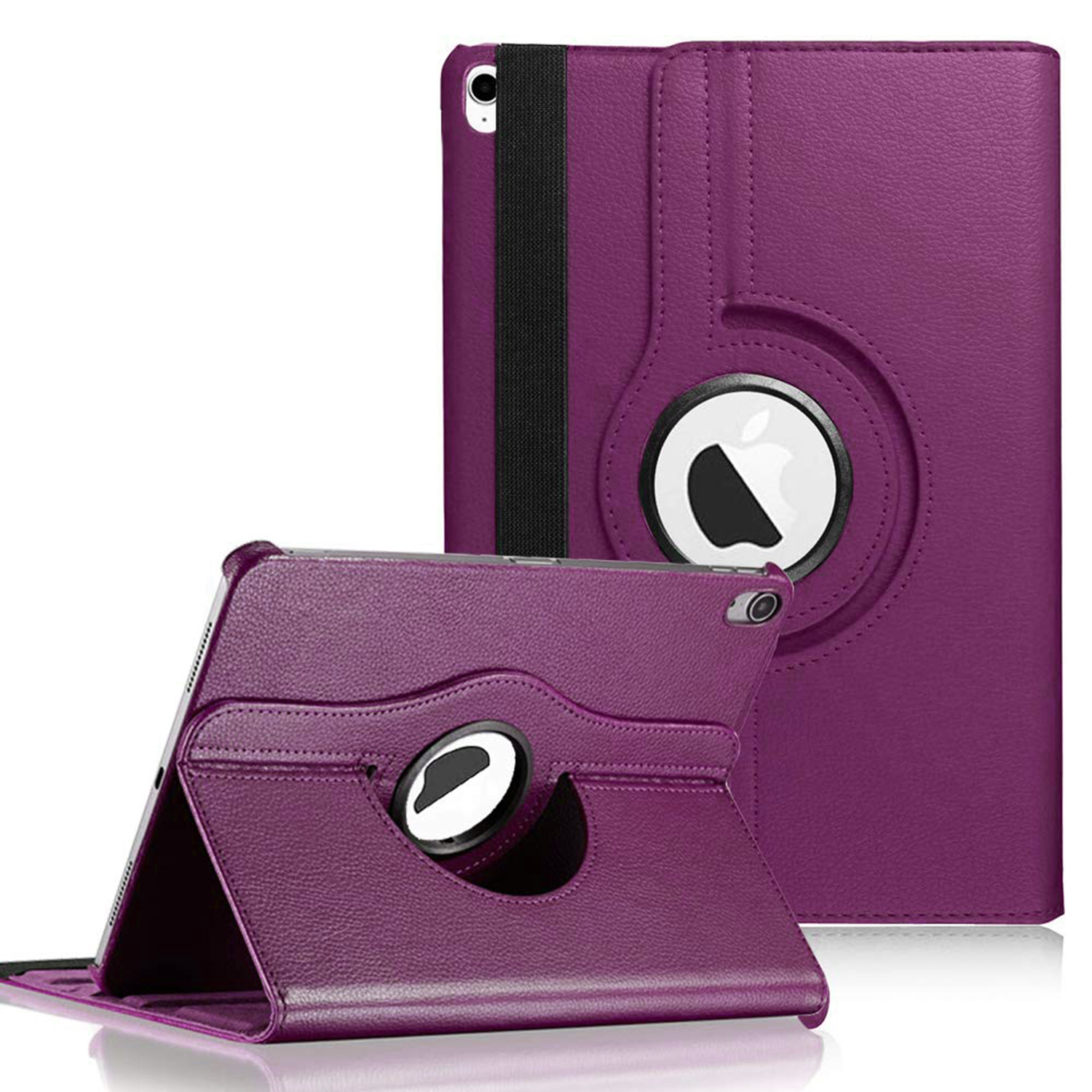 Microsonic Apple iPad Air 13 2025 Kılıf A3268-A3269 360 Rotating Stand Deri Mor