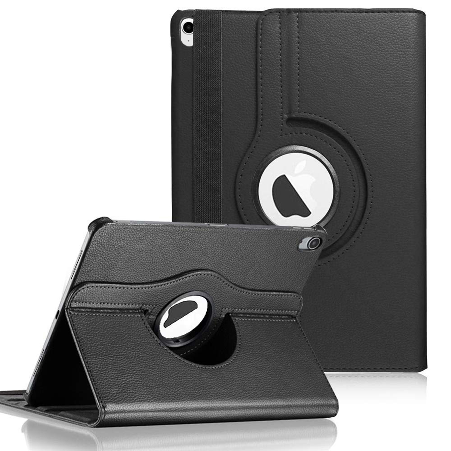 Microsonic Apple iPad Air 13 2025 Kılıf A3268-A3269 360 Rotating Stand Deri Siyah