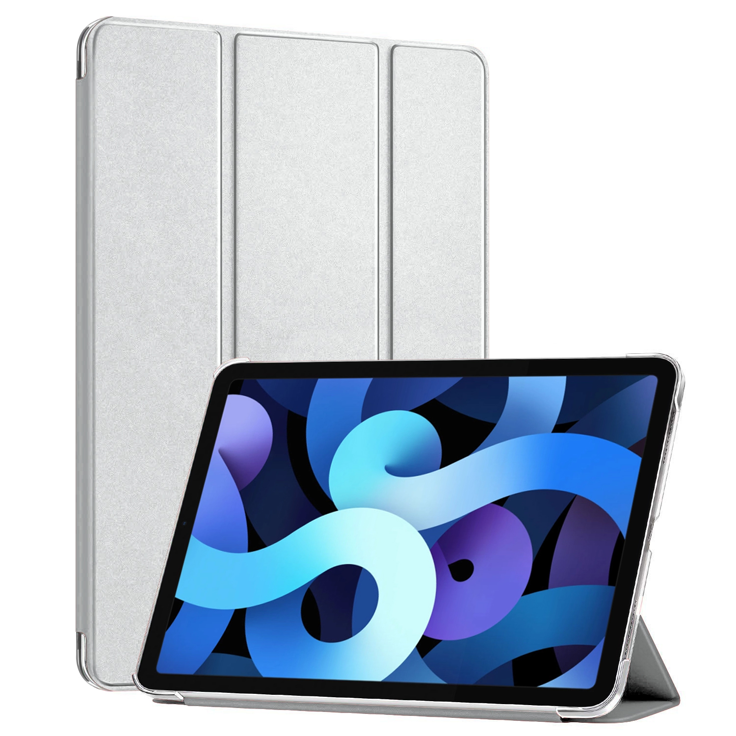 Microsonic Apple iPad Air 13 2025 Kılıf A3268-A3269 Slim Translucent Back Smart Cover Gümüş