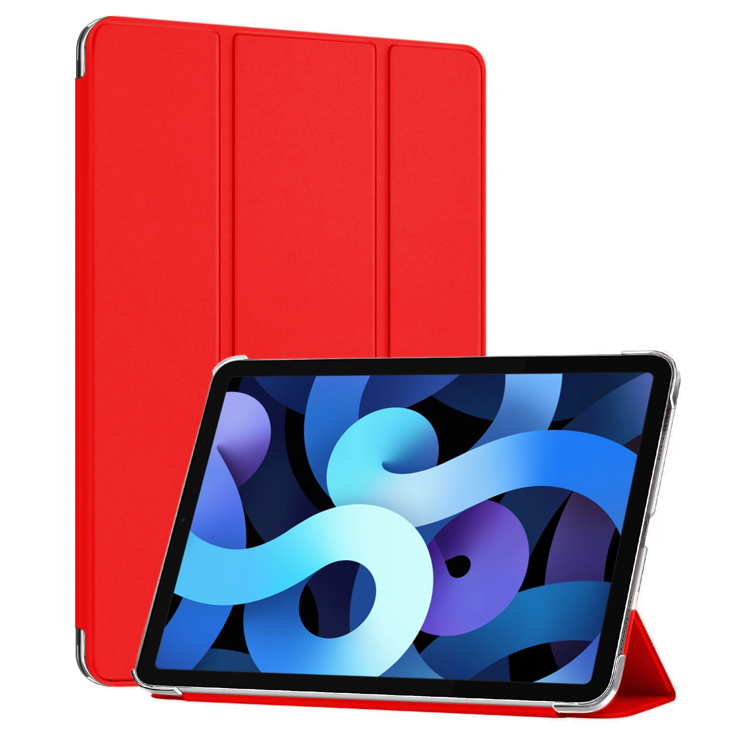 Microsonic Apple iPad Air 13 2025 Kılıf A3268-A3269 Slim Translucent Back Smart Cover Kırmızı