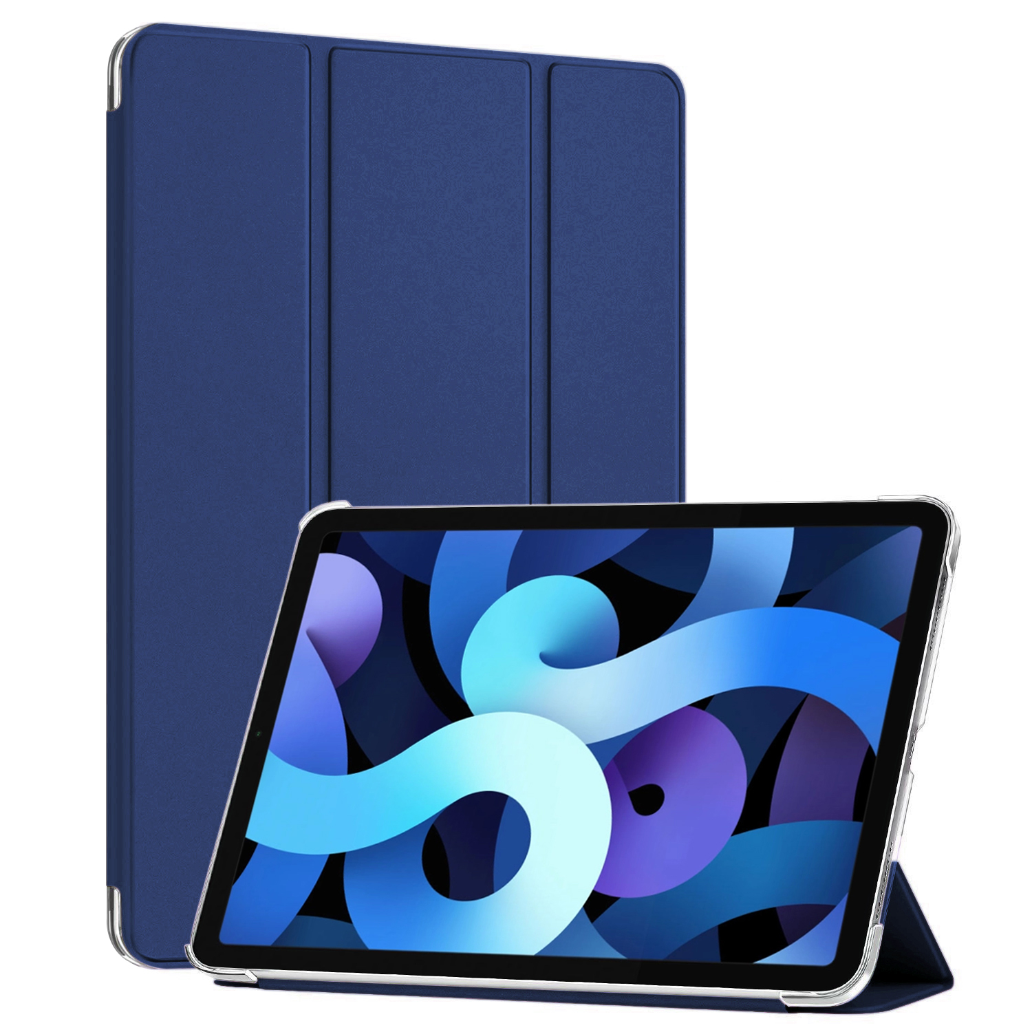 Microsonic Apple iPad Air 4 2020 Kılıf Slim Translucent Back Smart Cover Lacivert