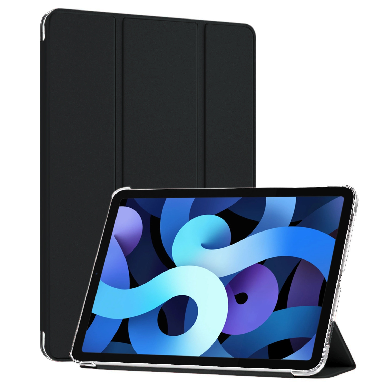 Microsonic Apple iPad Air 4 2020 Kılıf Slim Translucent Back Smart Cover Siyah