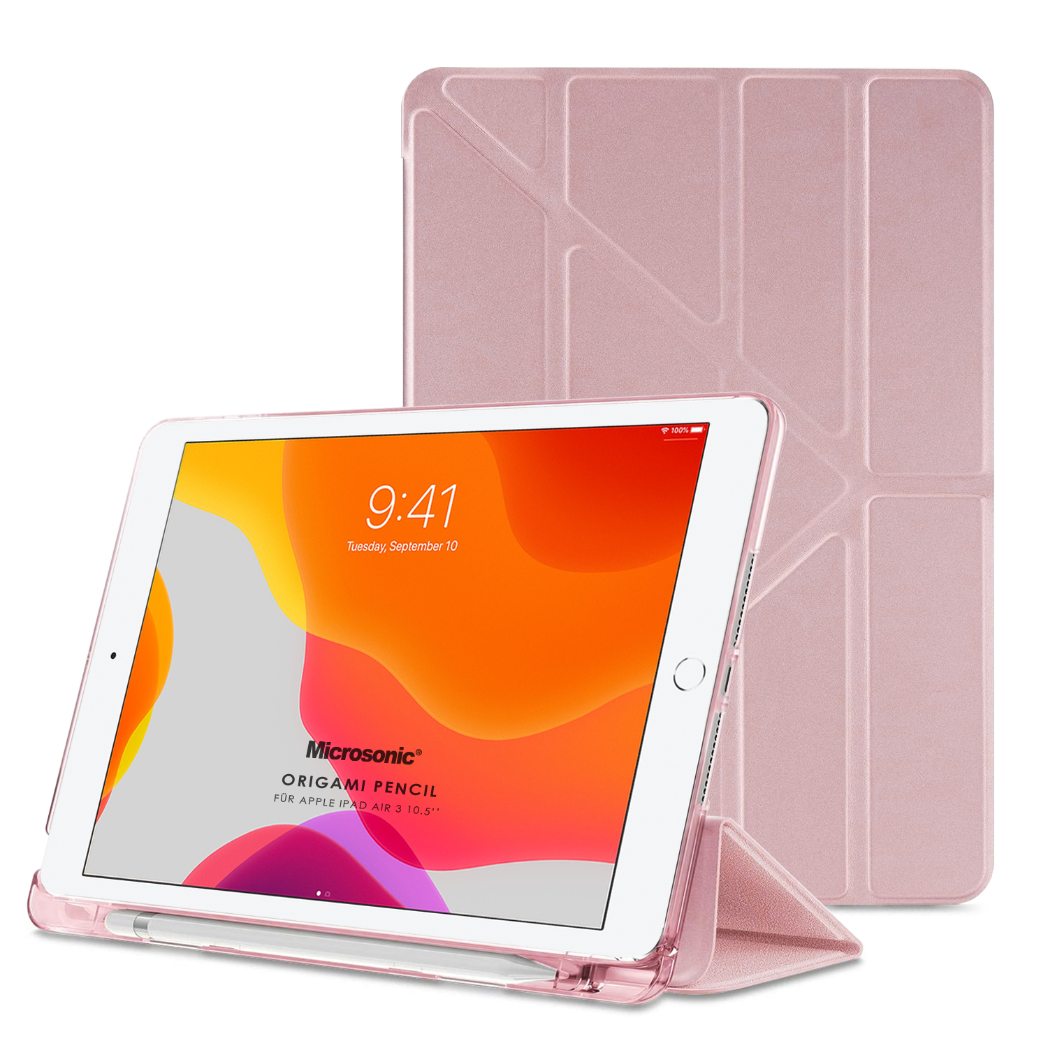 Microsonic Apple iPad Air 3 10 5 2019 Kılıf A2152-A2123-A2153-A2154 Origami Pencil Rose Gold
