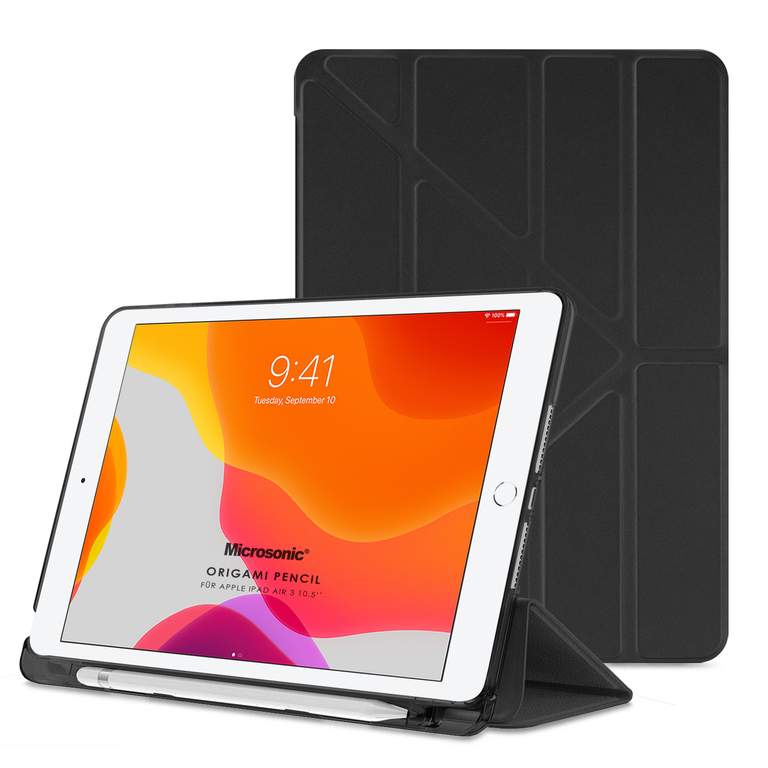 Microsonic Apple iPad Air 3 10 5 2019 Kılıf A2152-A2123-A2153-A2154 Origami Pencil Siyah