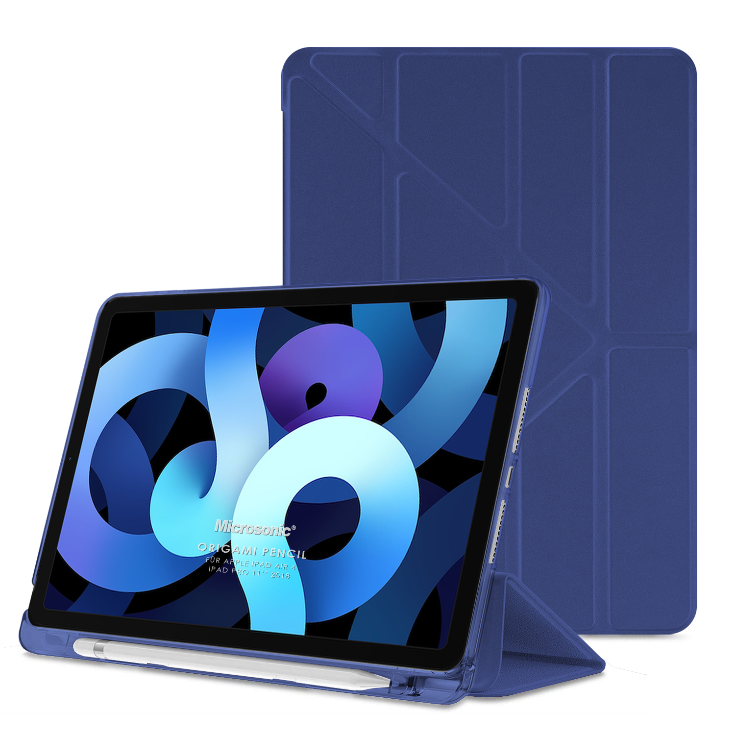 Microsonic Apple iPad Air 13 2025 Kılıf A3268-A3269 Origami Pencil Lacivert