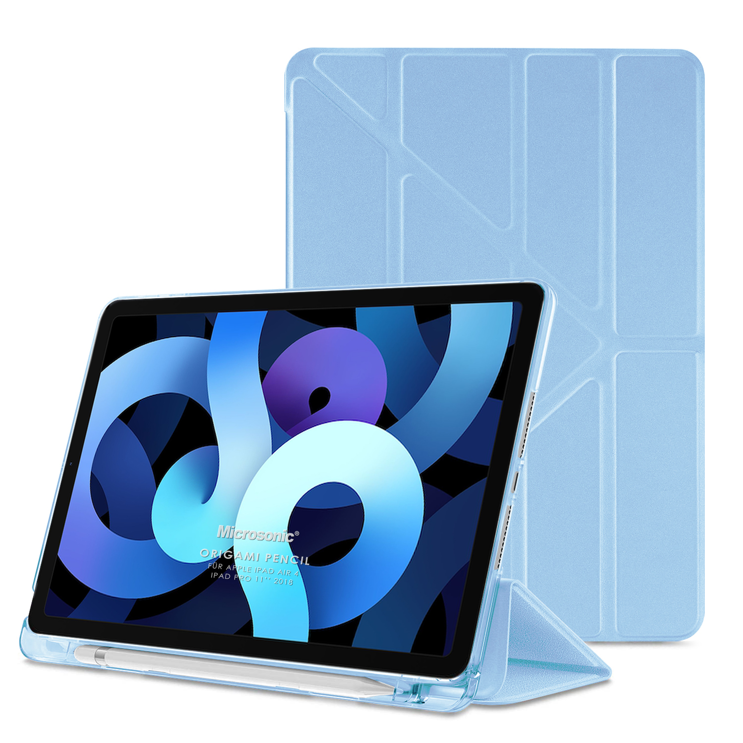 Microsonic Apple iPad 10 Nesil 10 9 Kılıf A2696-A2757-A2777 Origami Pencil Mavi