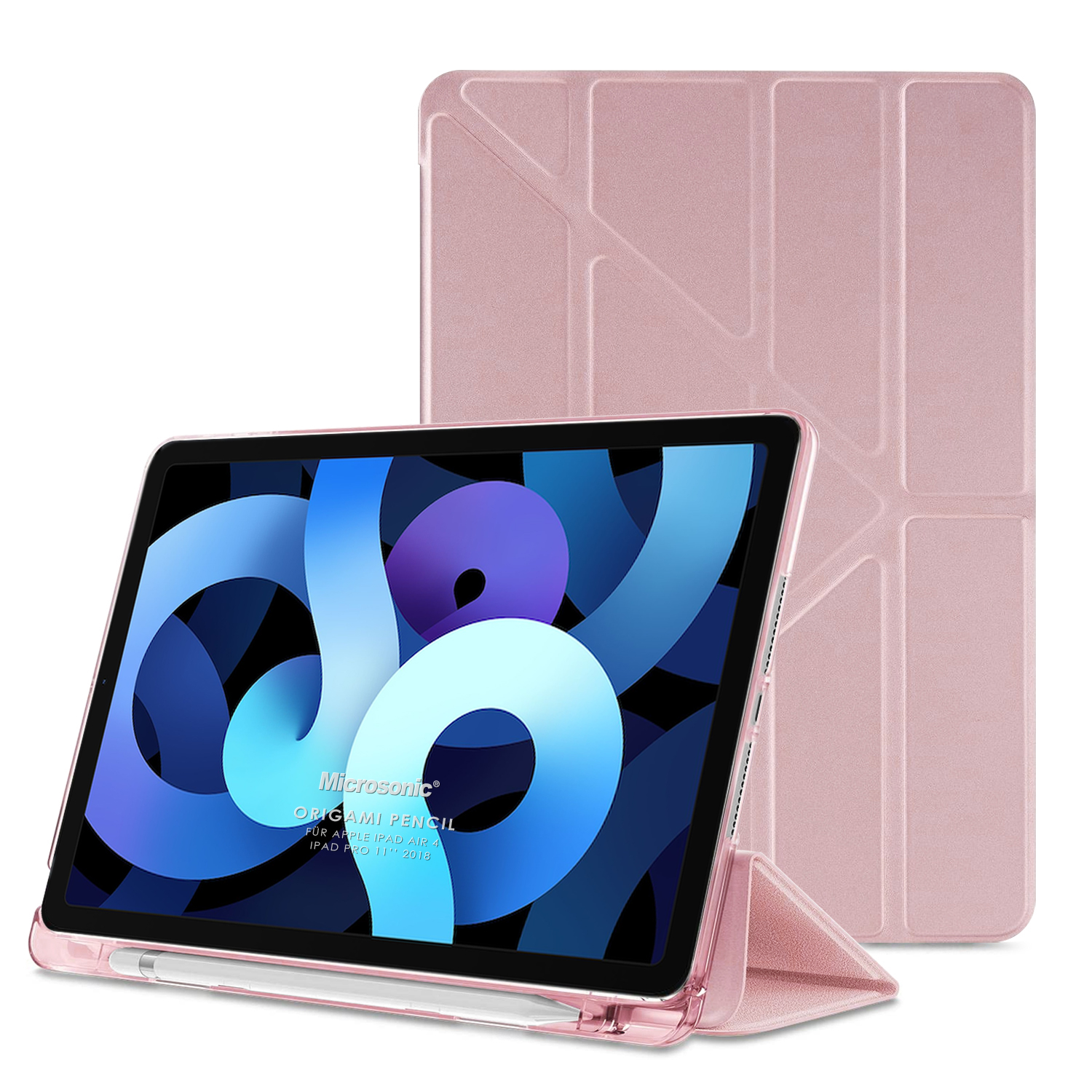 Microsonic Apple iPad Air 13 2025 Kılıf A3268-A3269 Origami Pencil Rose Gold
