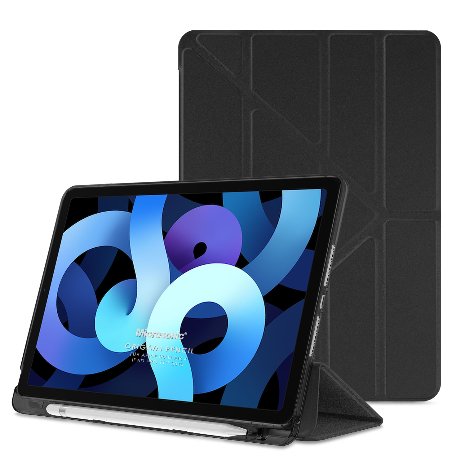 Microsonic Apple iPad Air 13 2025 Kılıf A3268-A3269 Origami Pencil Siyah