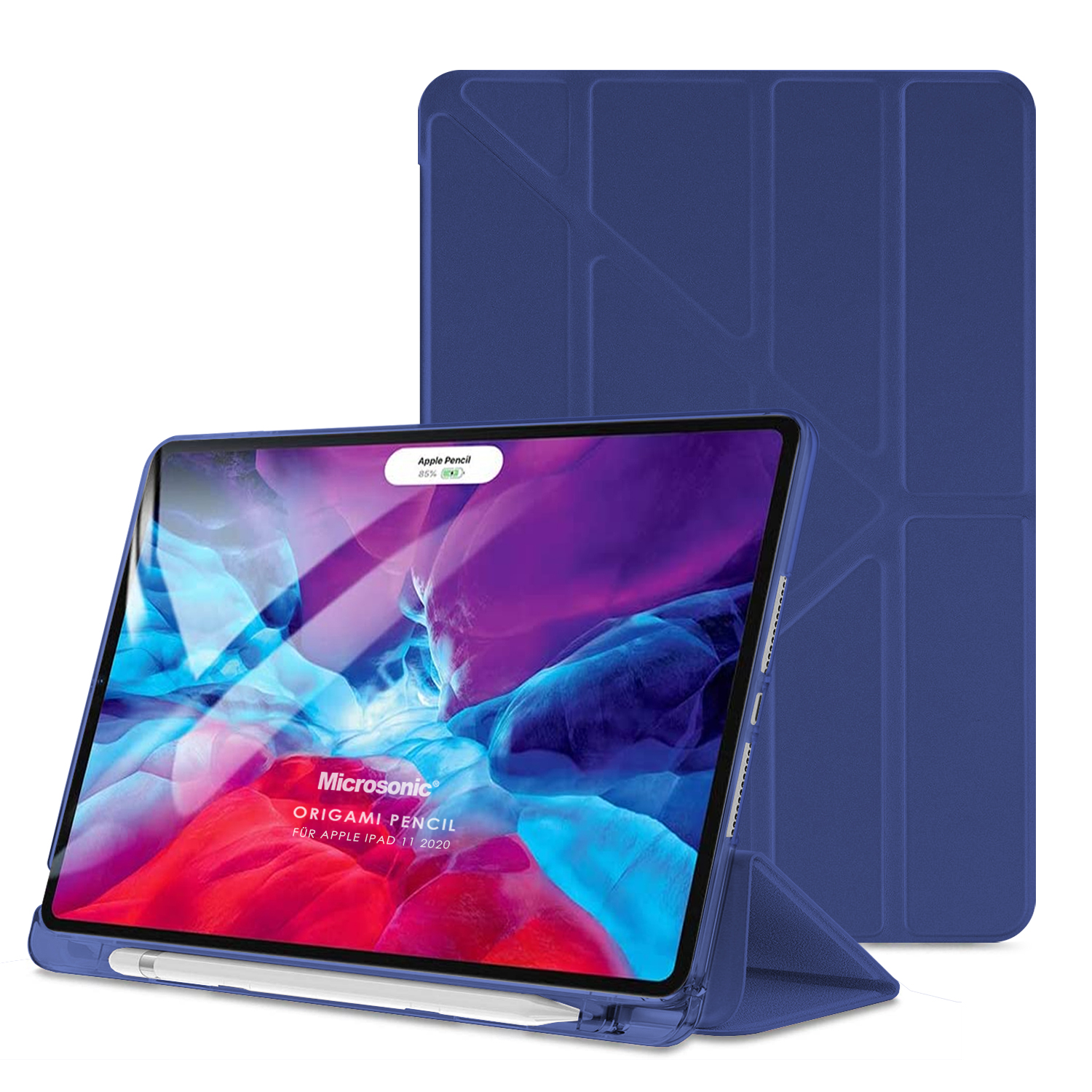 Microsonic Apple iPad Pro 11 2021 3 Nesil Kılıf A2377-A2459-A2301-A2460 Origami Pencil Lacivert