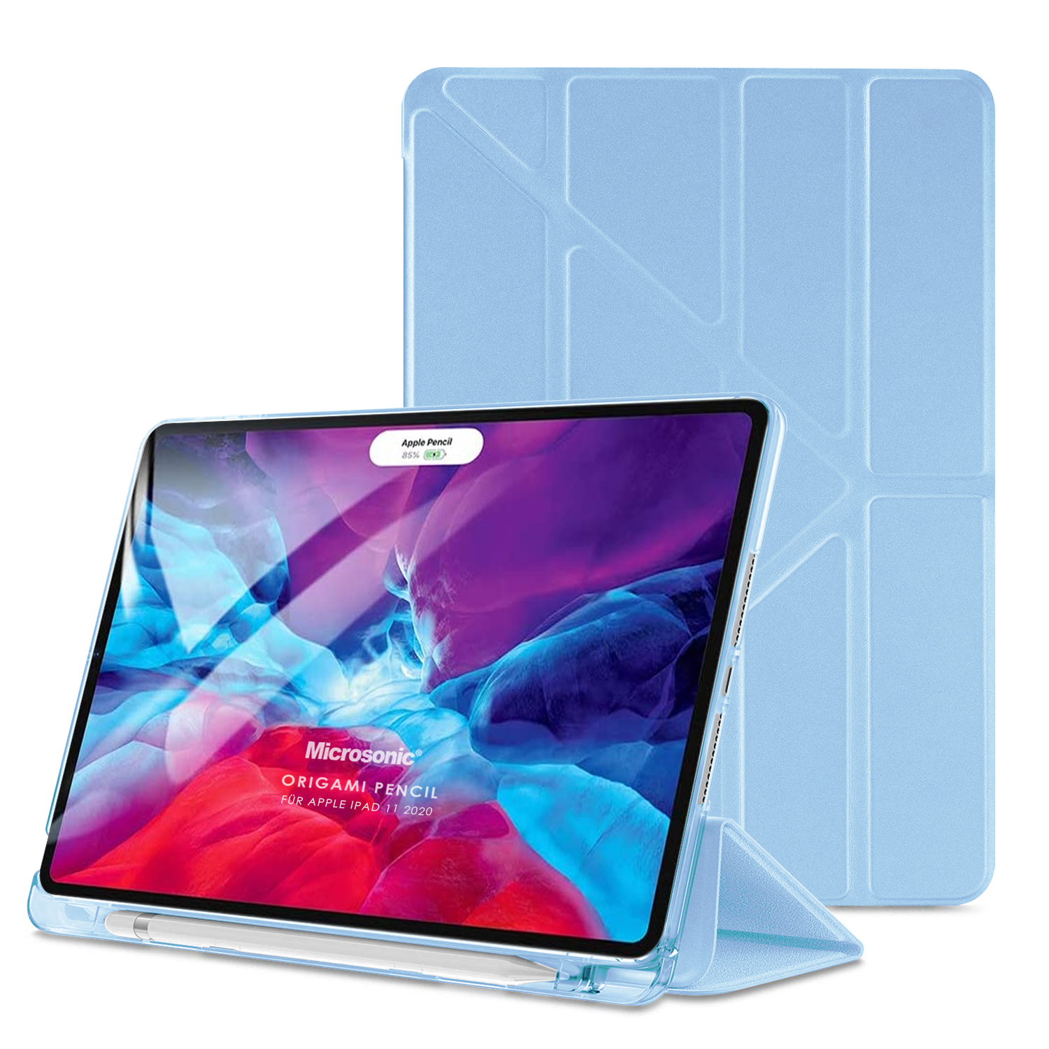 Microsonic Apple iPad Pro 11 2021 3 Nesil Kılıf A2377-A2459-A2301-A2460 Origami Pencil Mavi