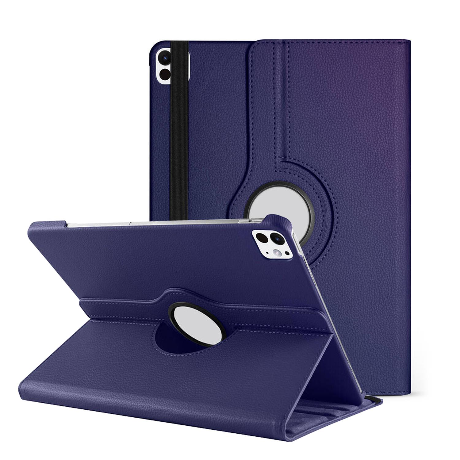 Microsonic Apple iPad Pro 13 2024 Kılıf A2925-A2926 360 Rotating Stand Deri Lacivert