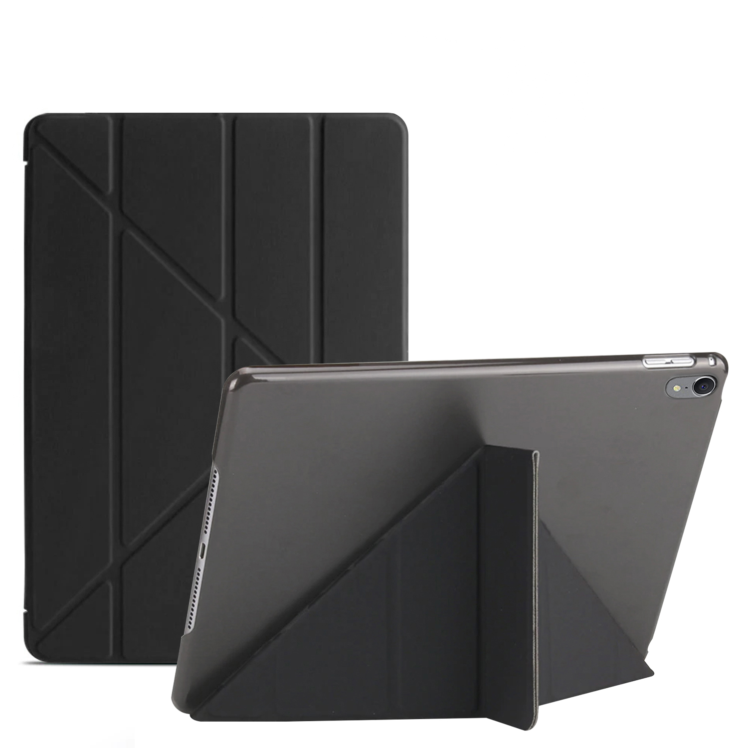 Microsonic Apple iPad Pro 12 9 2018 A1876-A2014-A1895-A1983 Folding Origami Design Kılıf Siyah