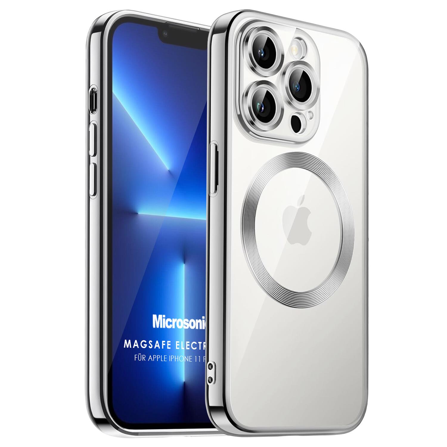 Microsonic Apple iPhone 11 Pro Kılıf MagSafe Luxury Electroplate Gümüş
