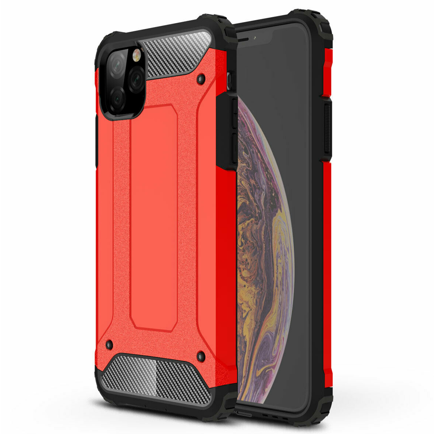 Microsonic Apple iPhone 11 Pro (5.8'') Kılıf Rugged Armor Kırmızı