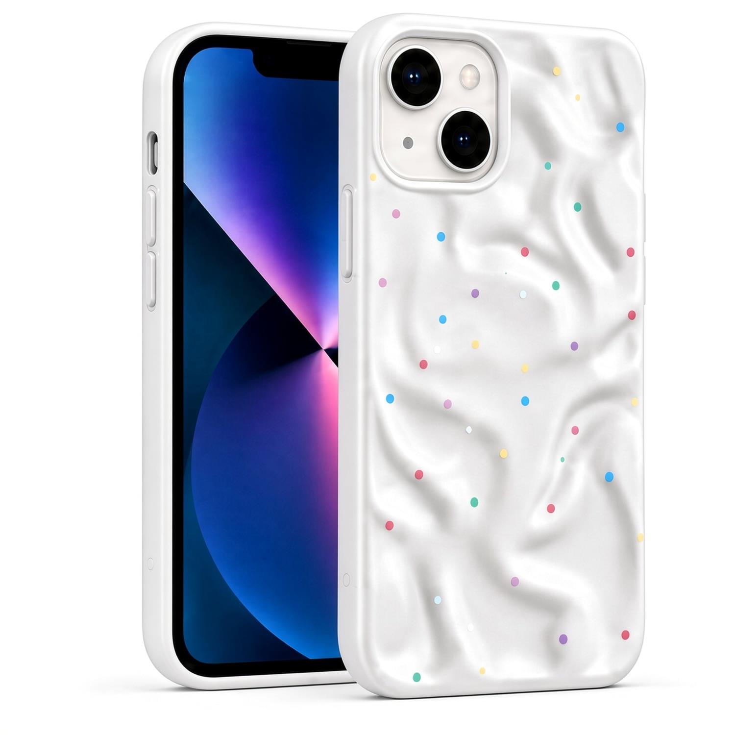 Microsonic Apple iPhone 15 Plus Kılıf Rippledots Beyaz