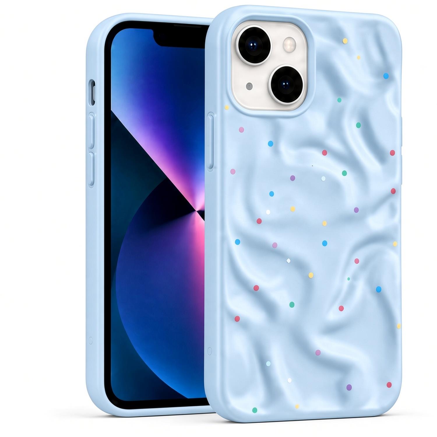 Microsonic Apple iPhone 15 Plus Kılıf Rippledots Mavi