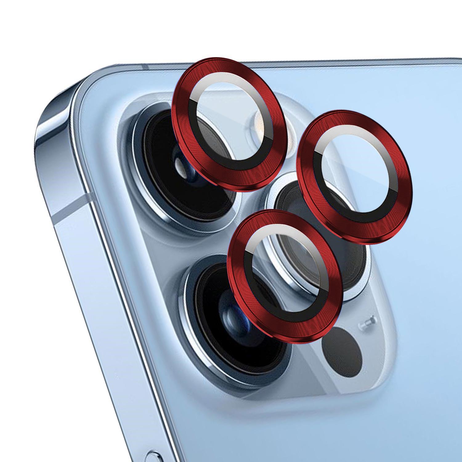 Microsonic Apple iPhone 15 Pro Tekli Kamera Lens Koruma Camı Kırmızı