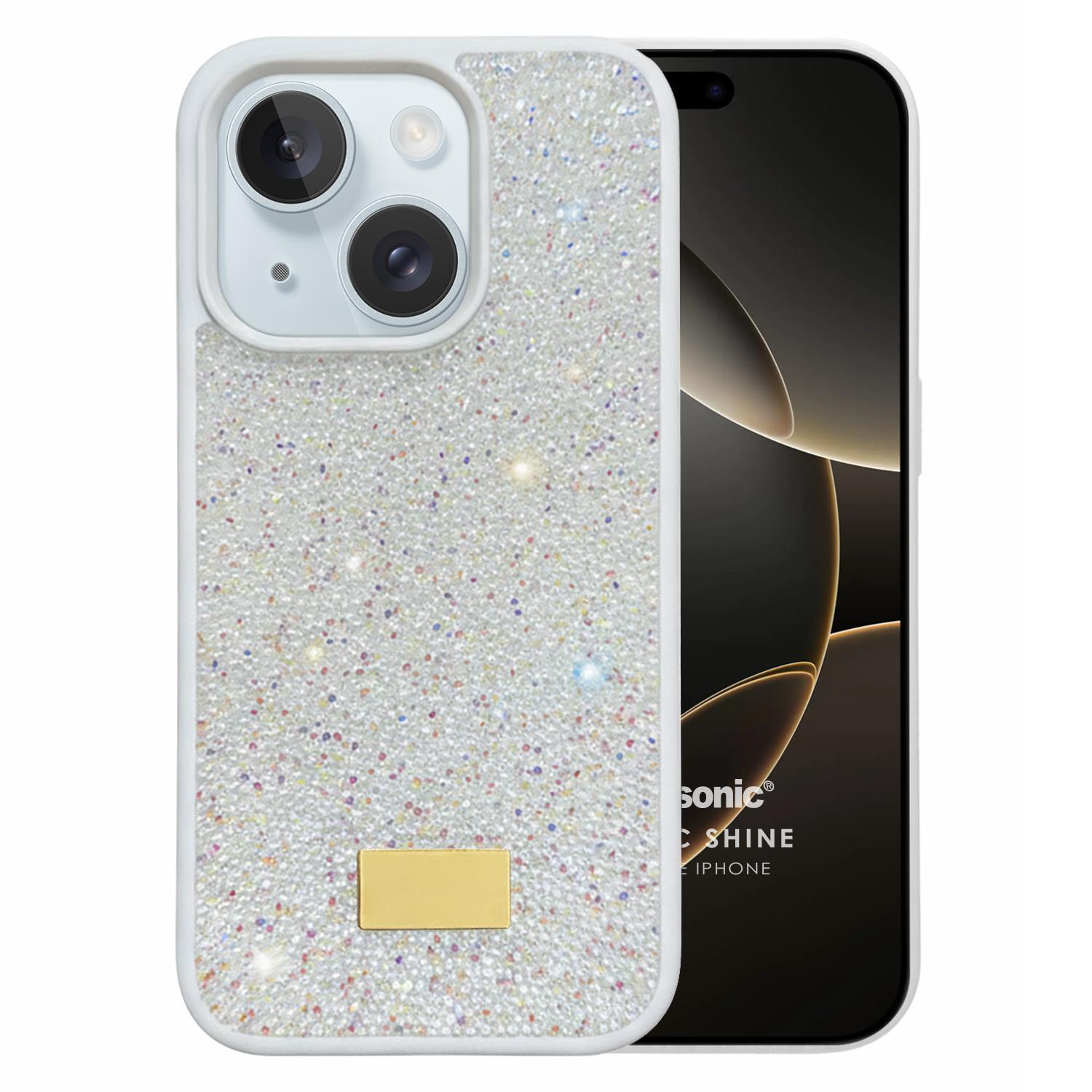 Microsonic Apple iPhone 15 Plus Kılıf Cosmic Shine Beyaz
