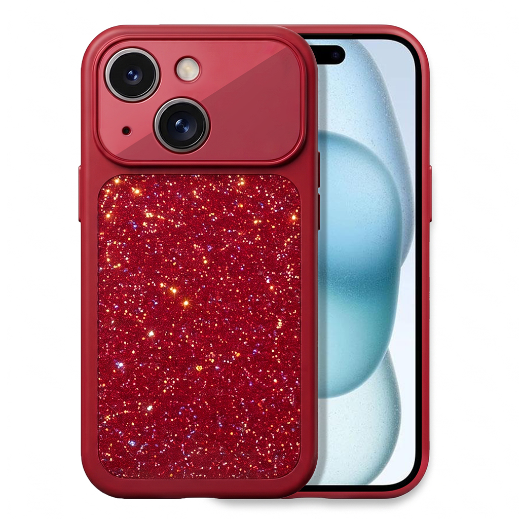 Microsonic Apple iPhone 15 Kılıf Ruby Sparkle Kırmızı
