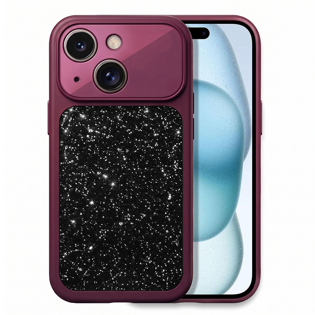 Microsonic Apple iPhone 15 Kılıf Ruby Sparkle Mürdüm