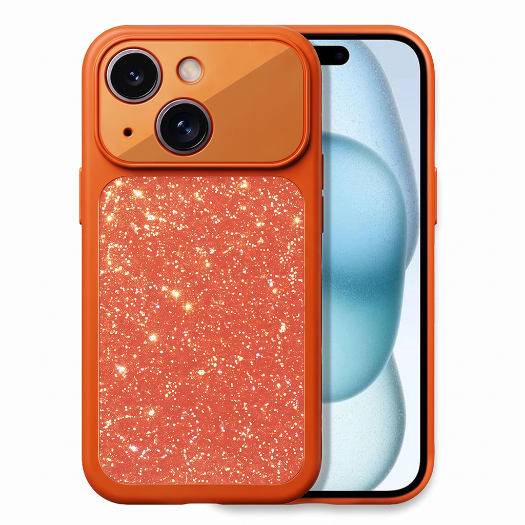 Microsonic Apple iPhone 15 Kılıf Ruby Sparkle Turuncu