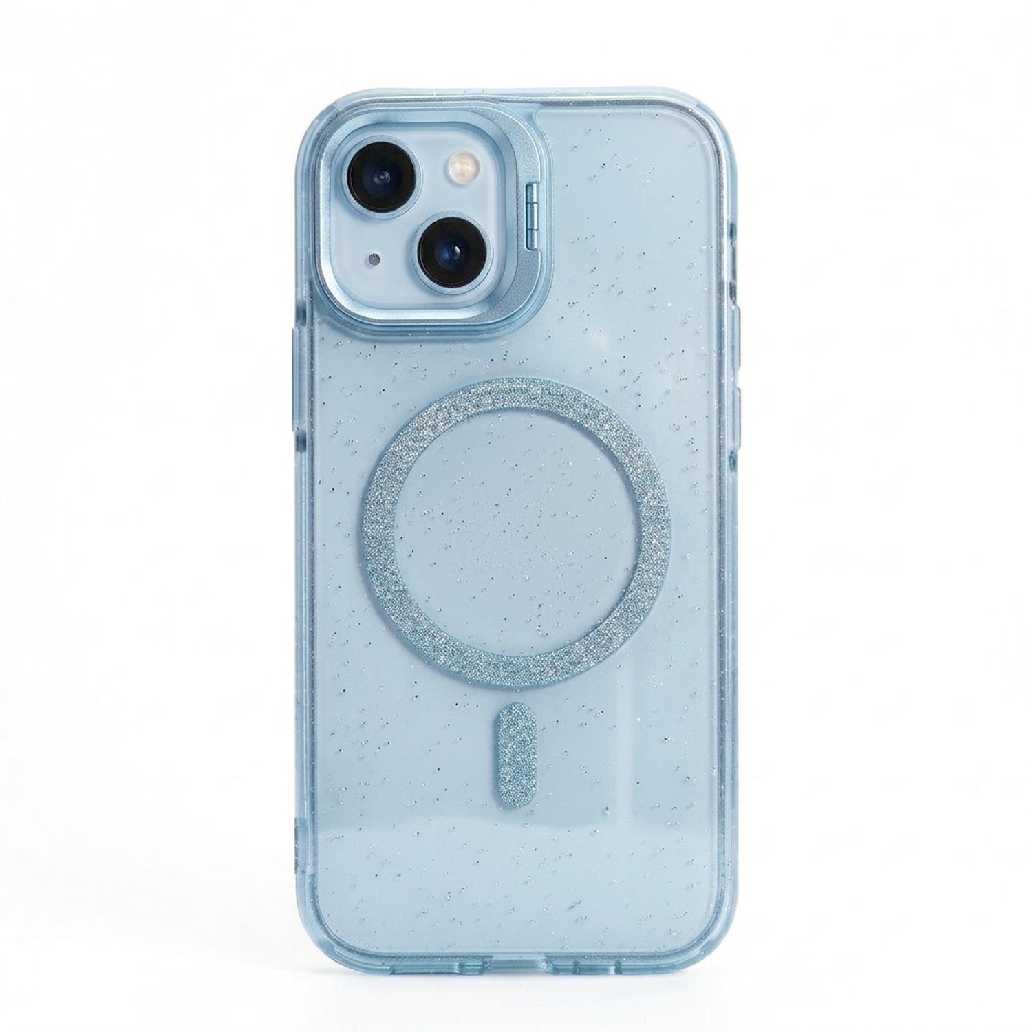Microsonic Apple iPhone 15 Plus Kılıf SparkMag Luxe Mavi