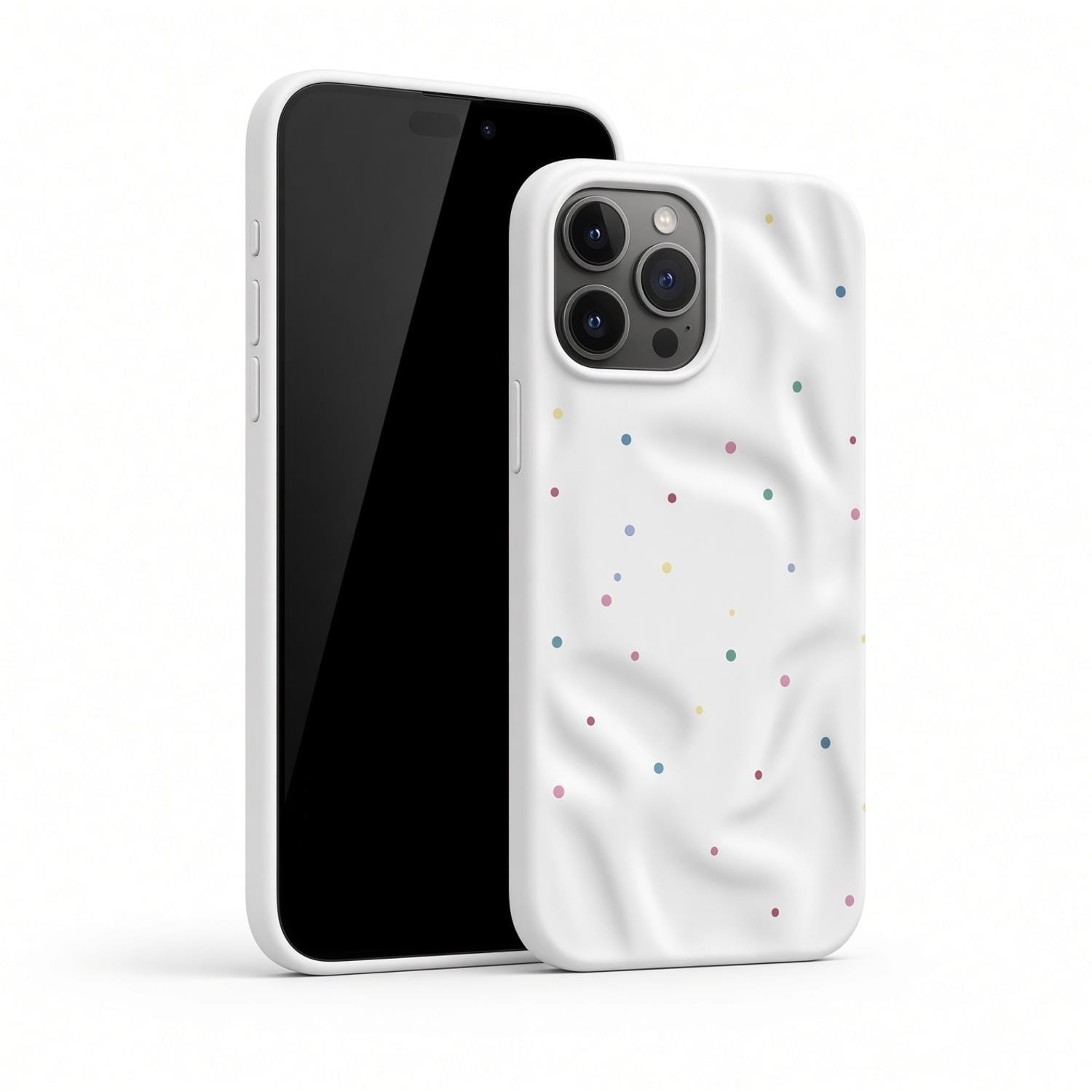 Microsonic Apple iPhone 15 Pro Max Kılıf Rippledots Beyaz