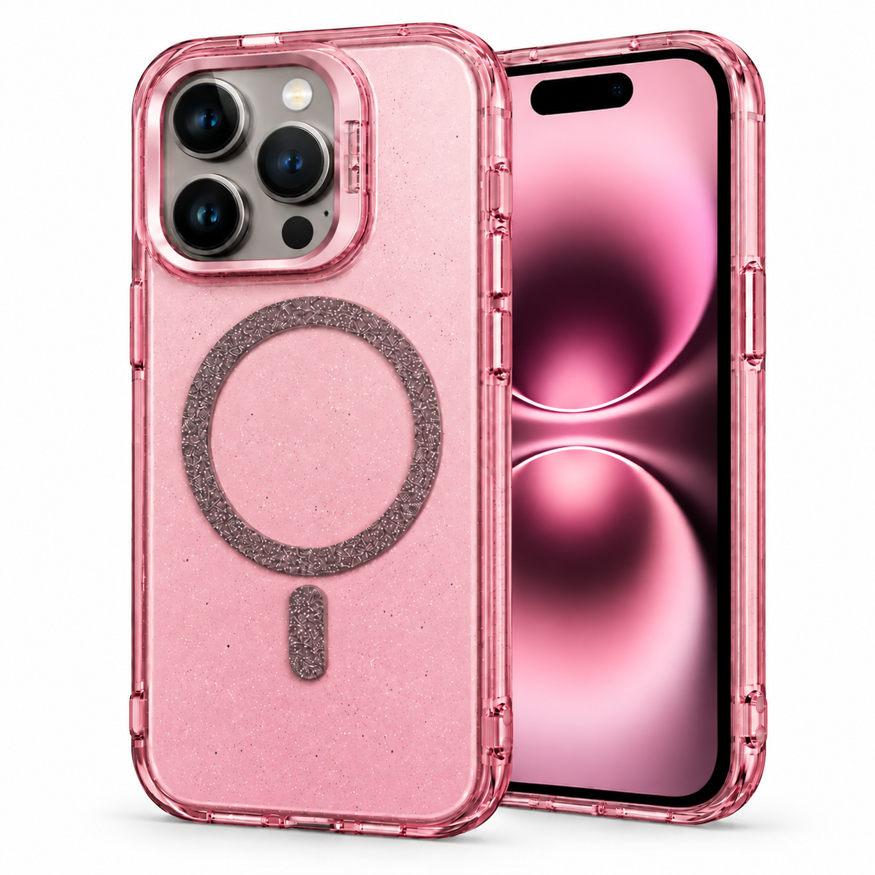 Microsonic Apple iPhone 15 Pro Max Kılıf SparkMag Luxe Pembe