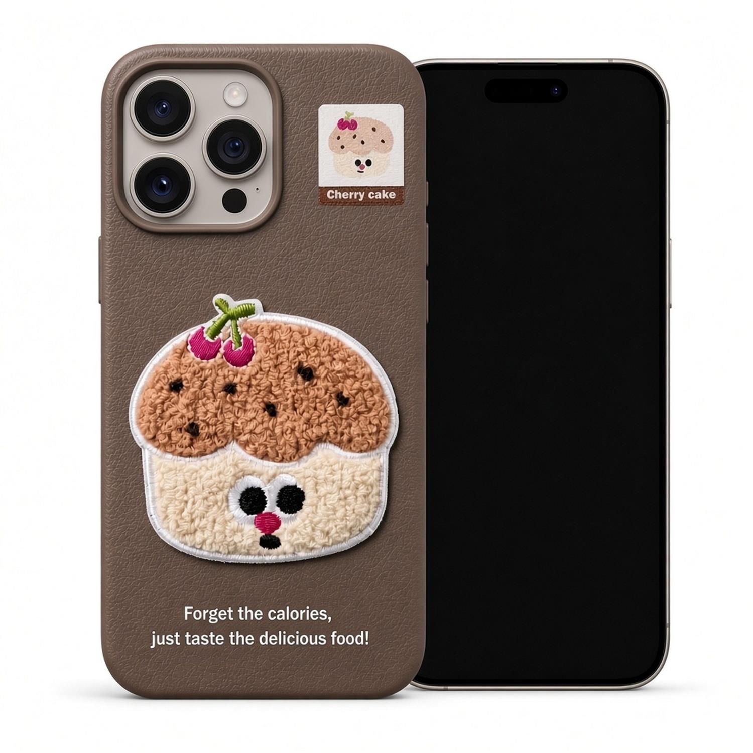Microsonic Apple iPhone 16 Pro Max Kılıf Stitched Puppy Plush Cherry Cake