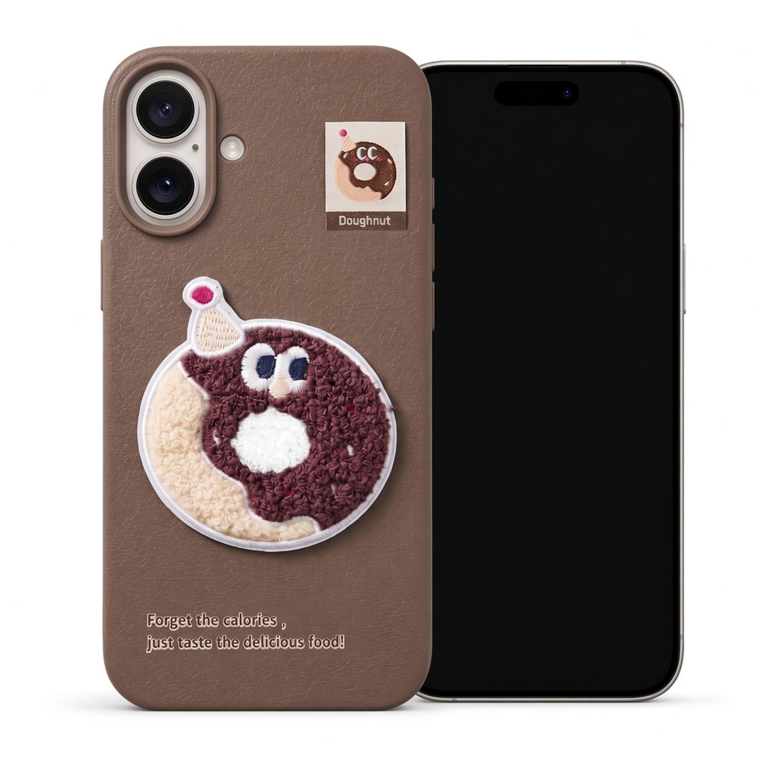 Microsonic Apple iPhone 17 Kılıf Stitched Puppy Plush Doughnut