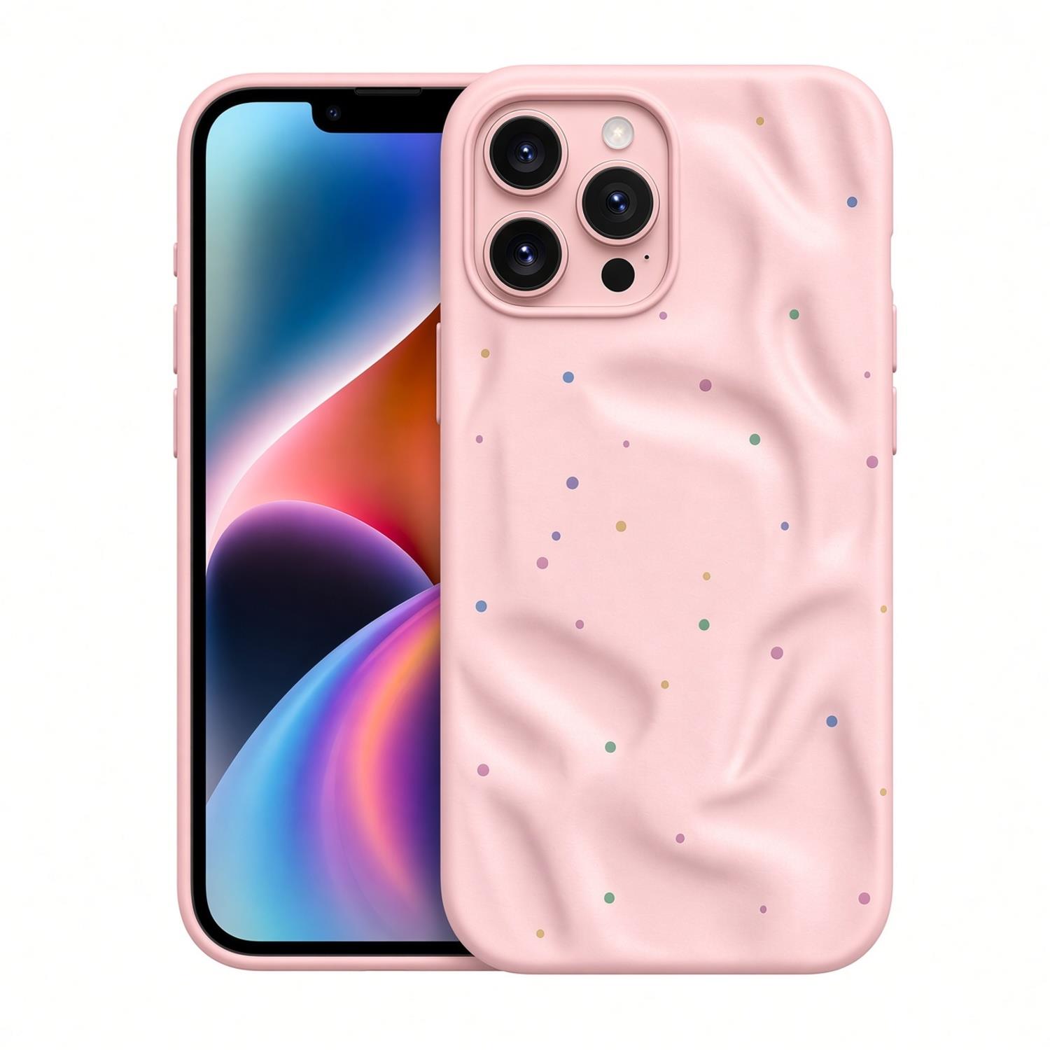 Microsonic Apple iPhone 16 Pro Kılıf Rippledots Pembe