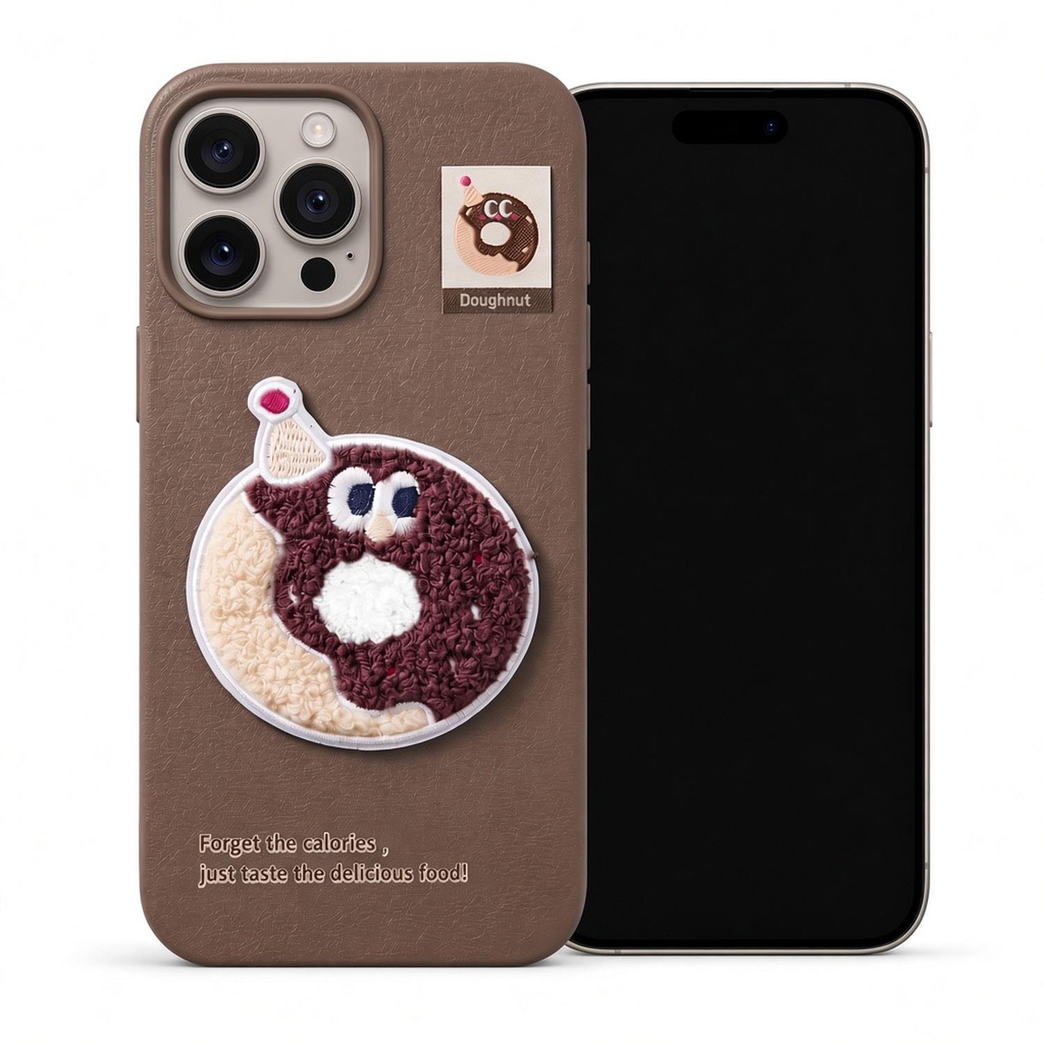 Microsonic Apple iPhone 16 Pro Kılıf Stitched Puppy Plush Doughnut