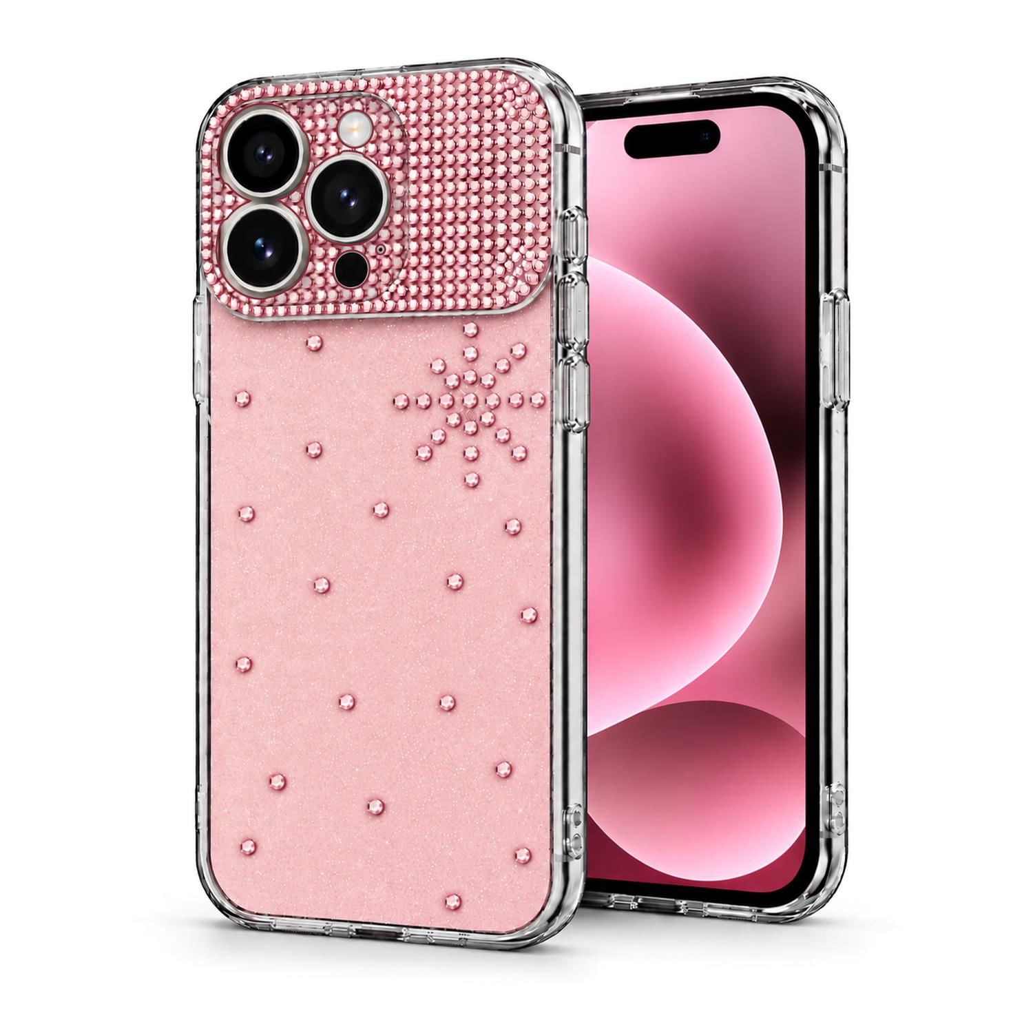 Microsonic Apple iPhone 16 Pro Max Kılıf ShineGlam Luxe Rose